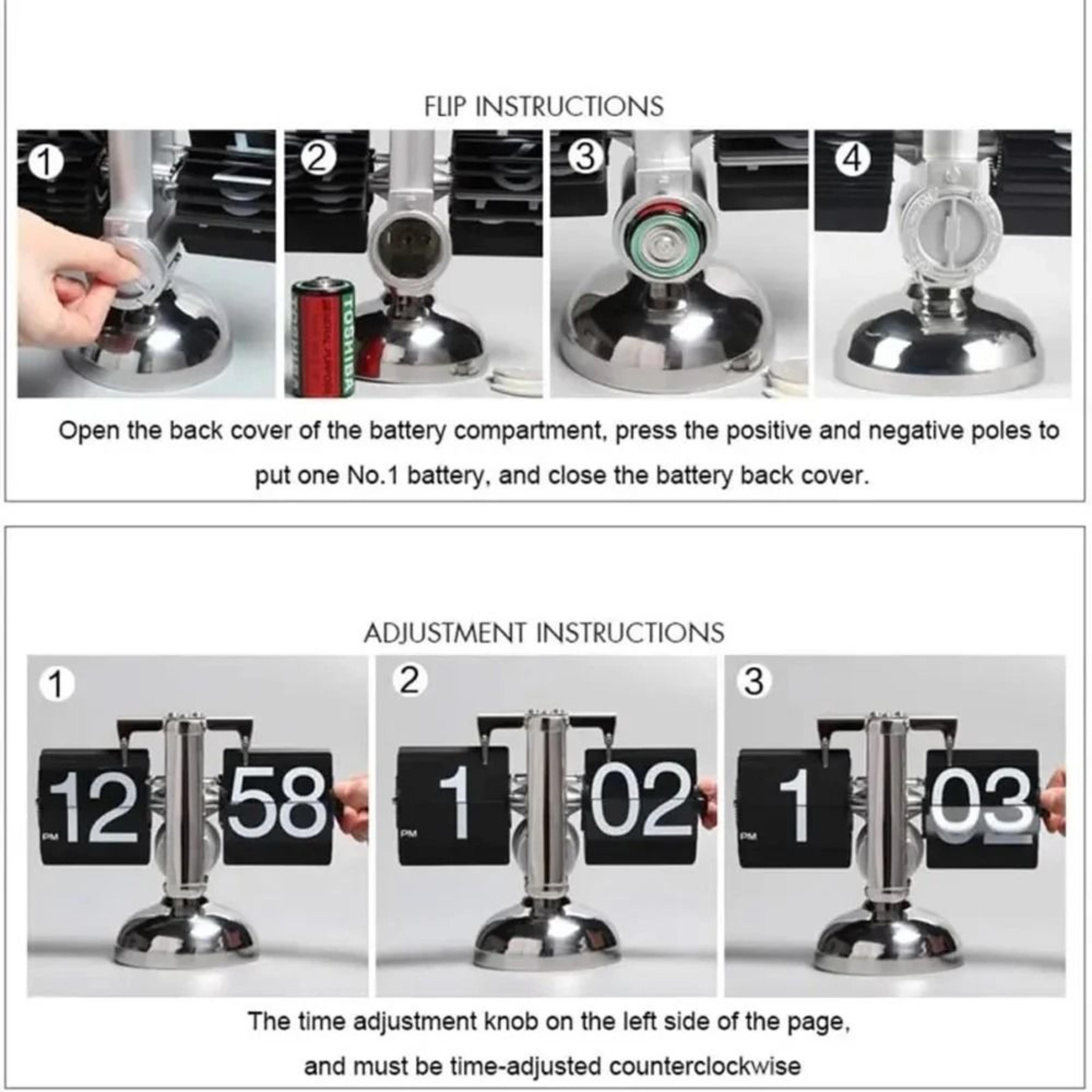 Modern Automatic Page Turning Flip Clock With Wooden Base 6