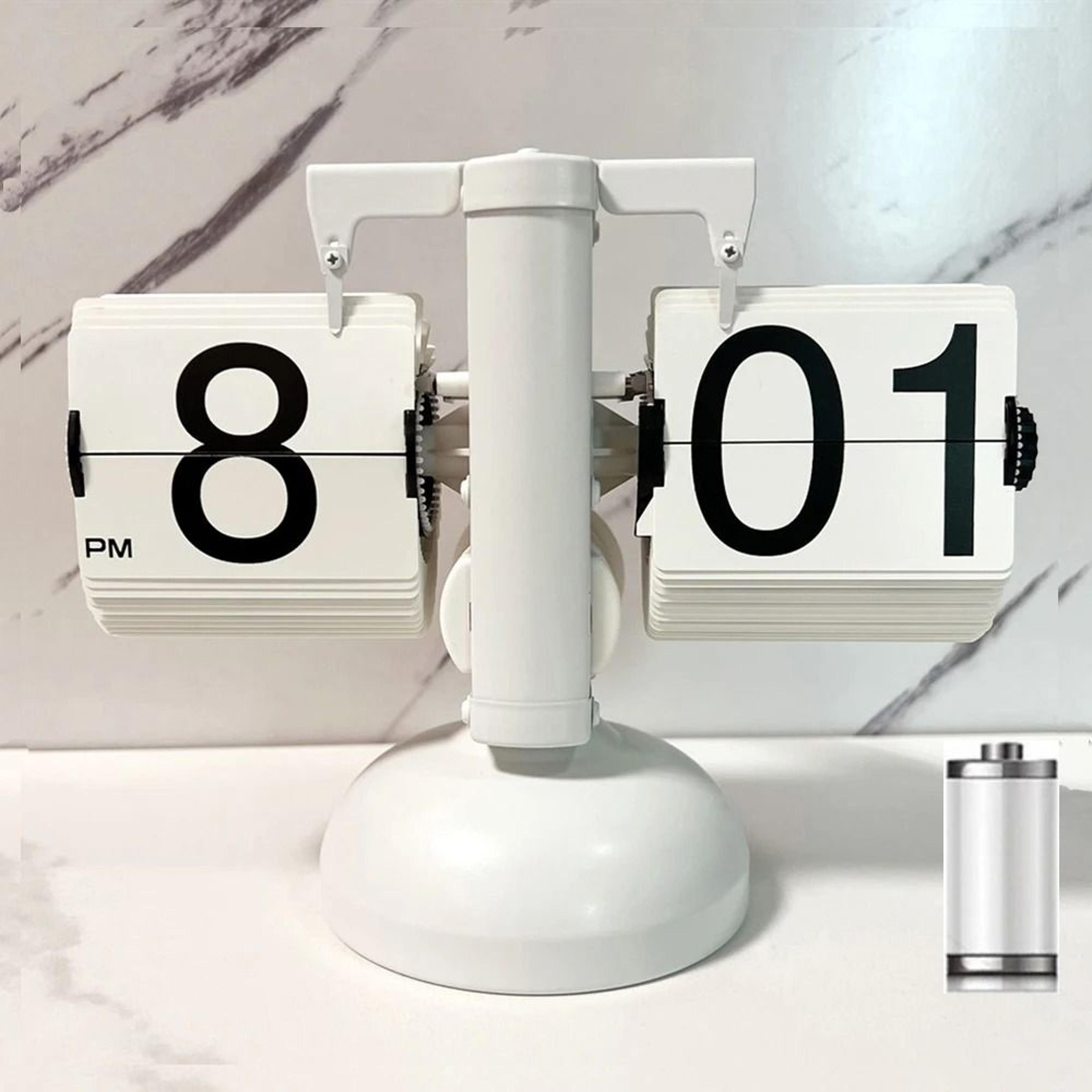 Modern Automatic Page Turning Flip Clock With Wooden Base 11