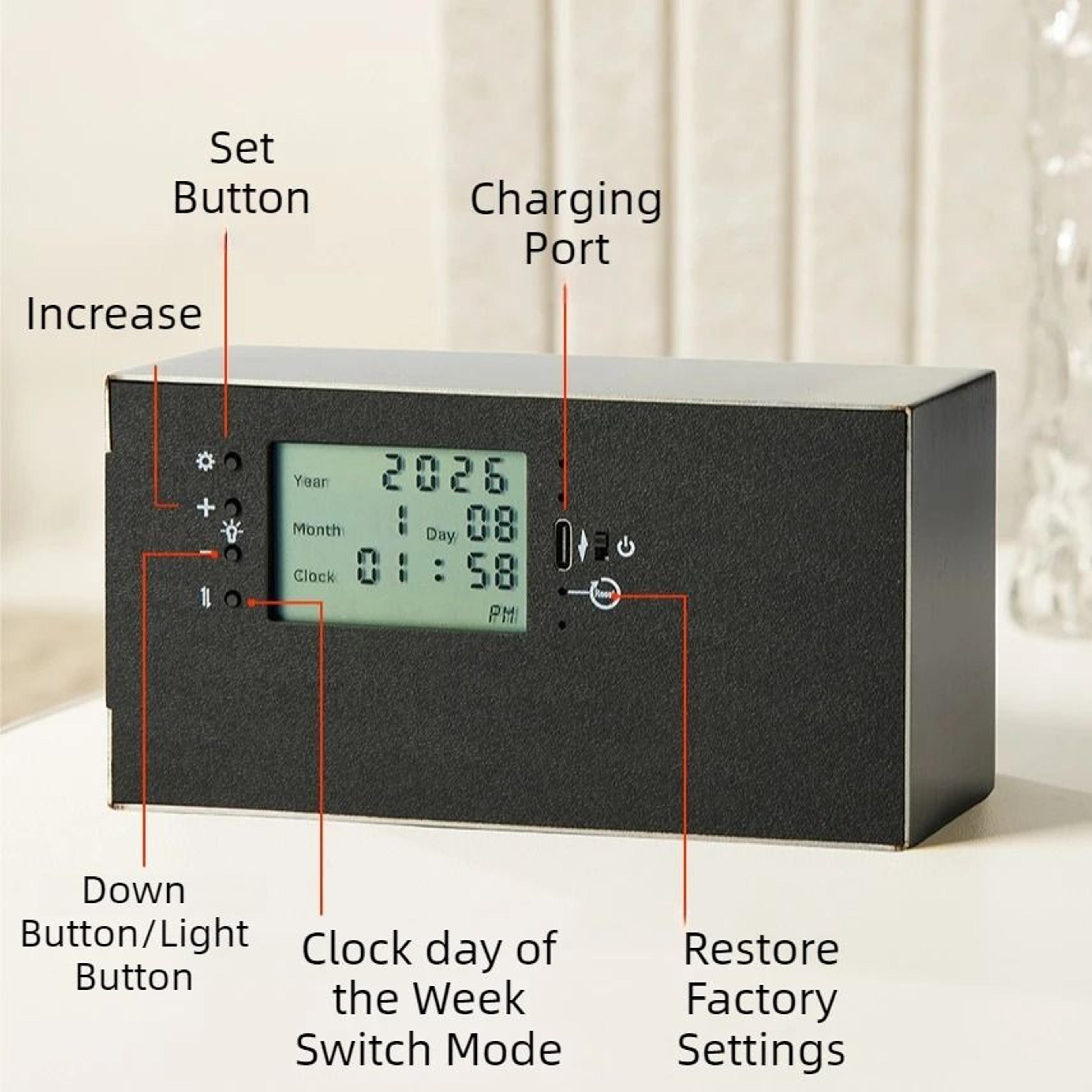 Minimalist Silent Flip Calendar Desk Clock With Automatic Date Display 8
