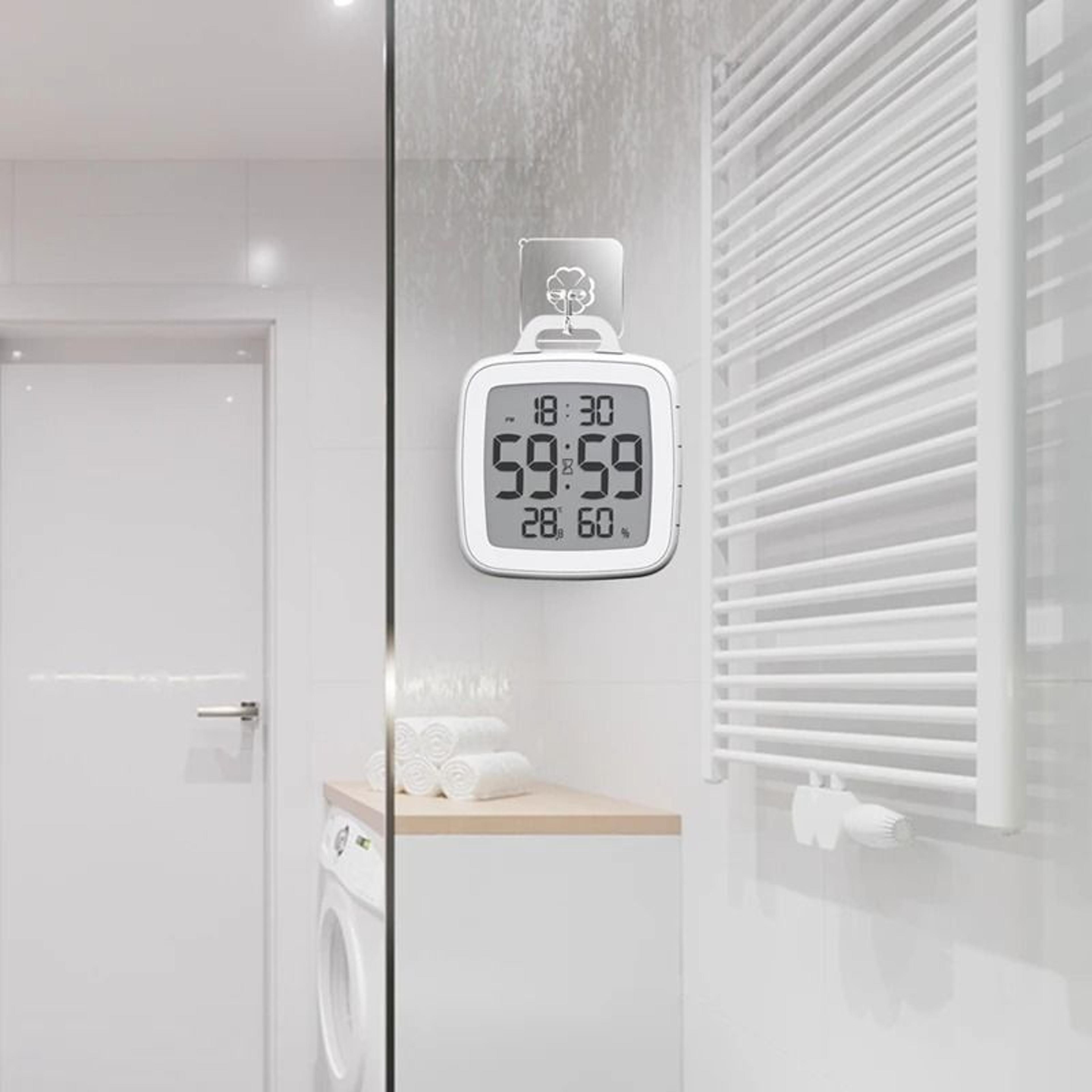 Waterproof Digital Shower Clock With Countdown Timer And Temperature Humidity Display 4