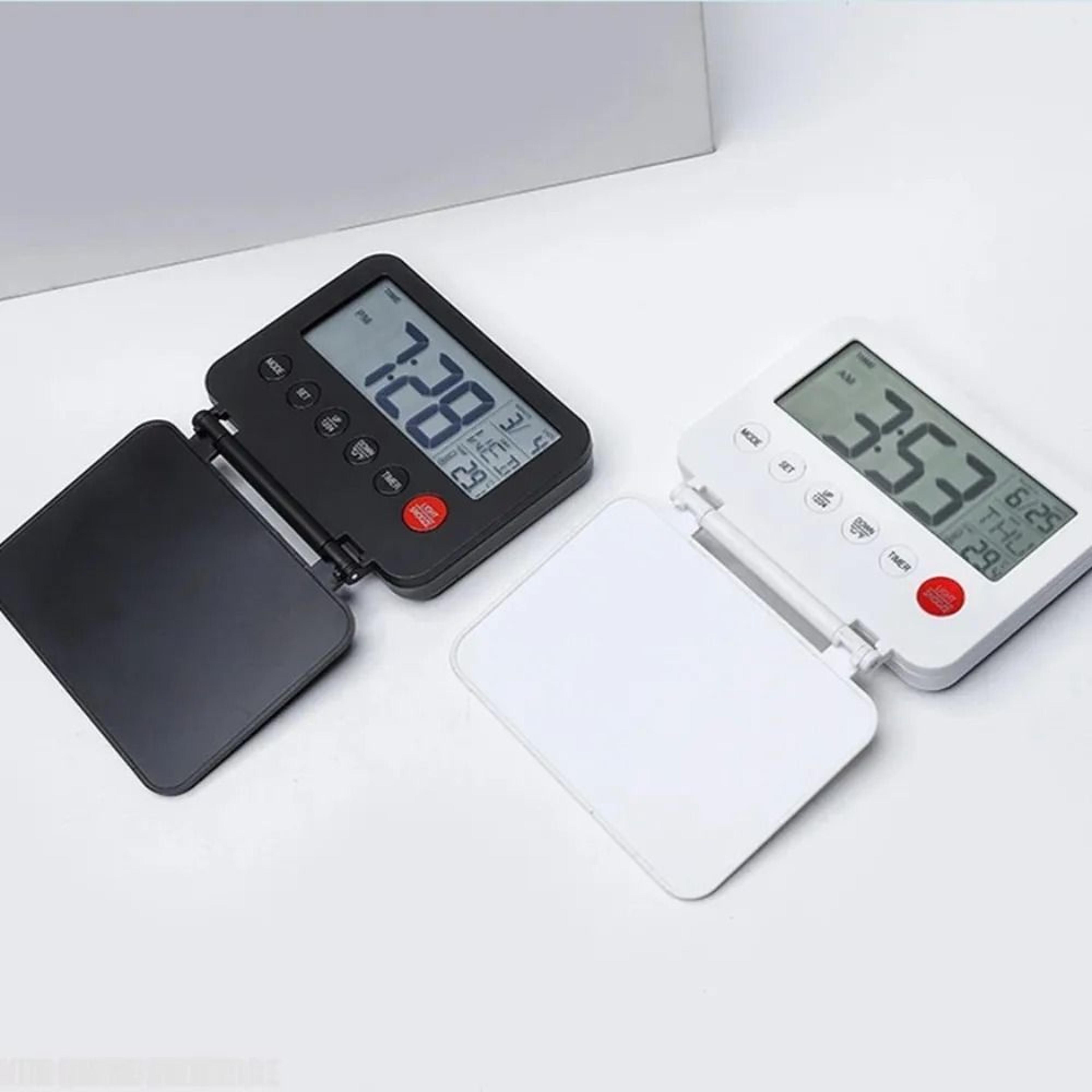 Foldable Digital Travel Alarm Clock With Snooze Backlight And Temperature Display 0