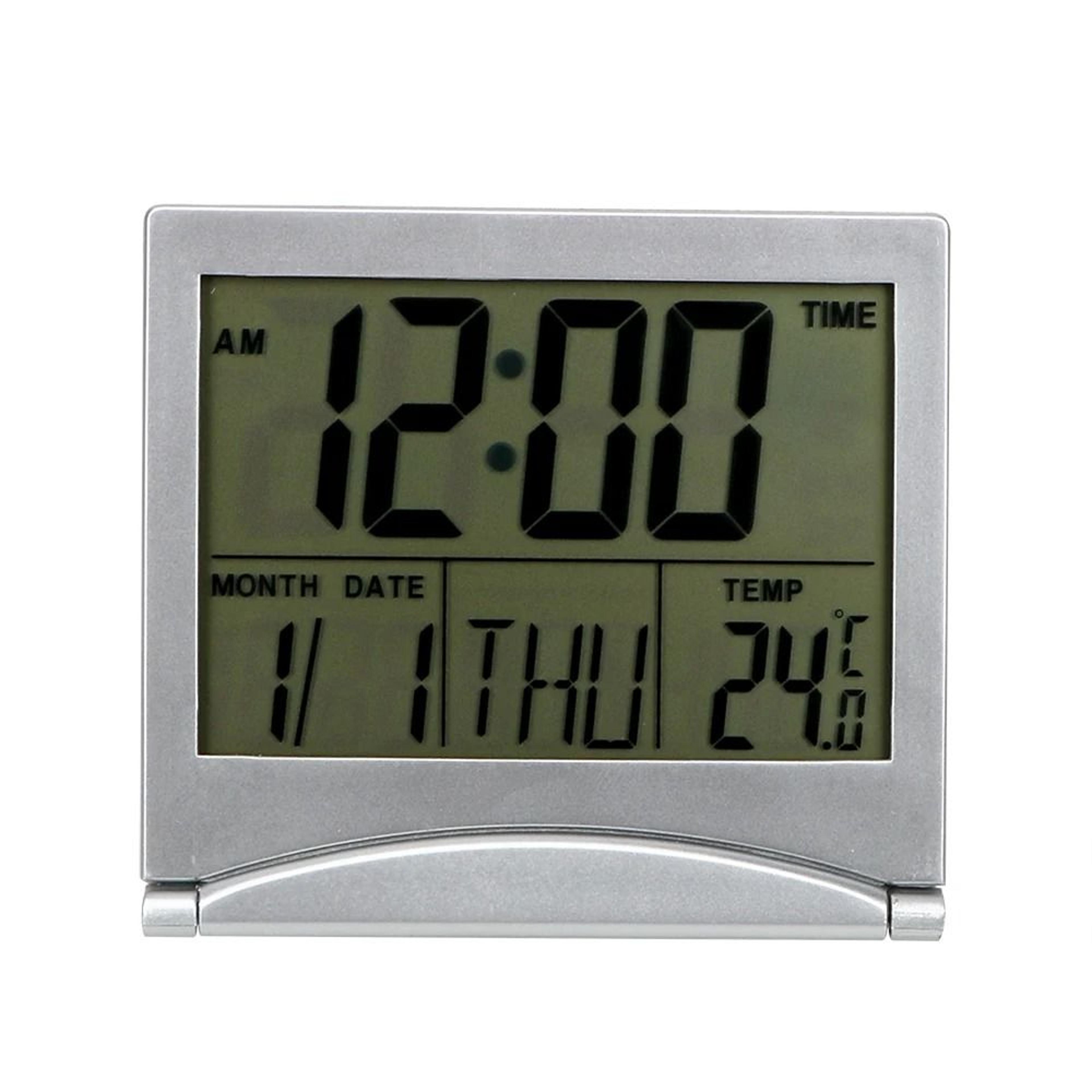 Foldable Digital Travel Alarm Clock With Timer Calendar And Temperature Display 2