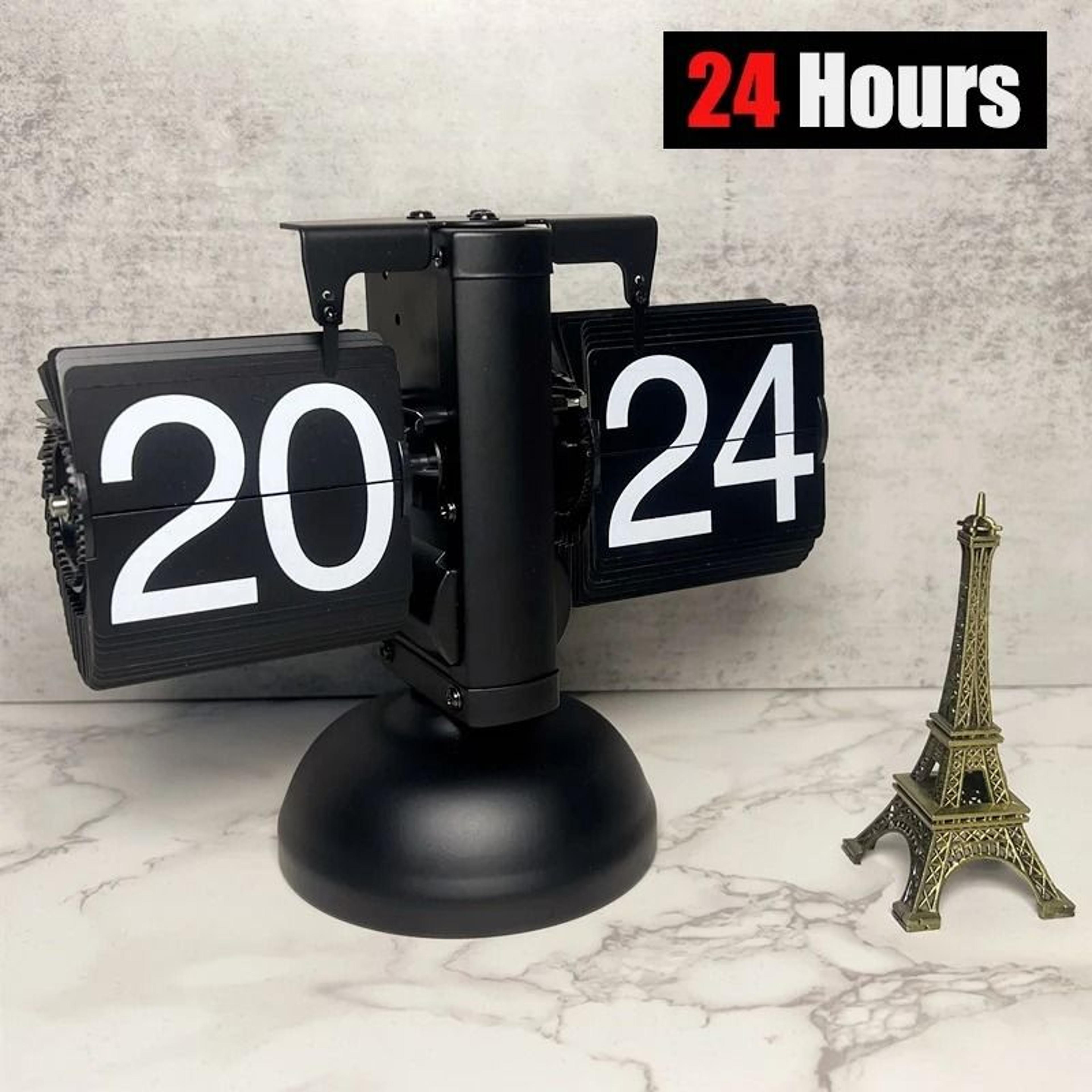 Modern Automatic Retro Flip Clock With 12H 24H Display 0