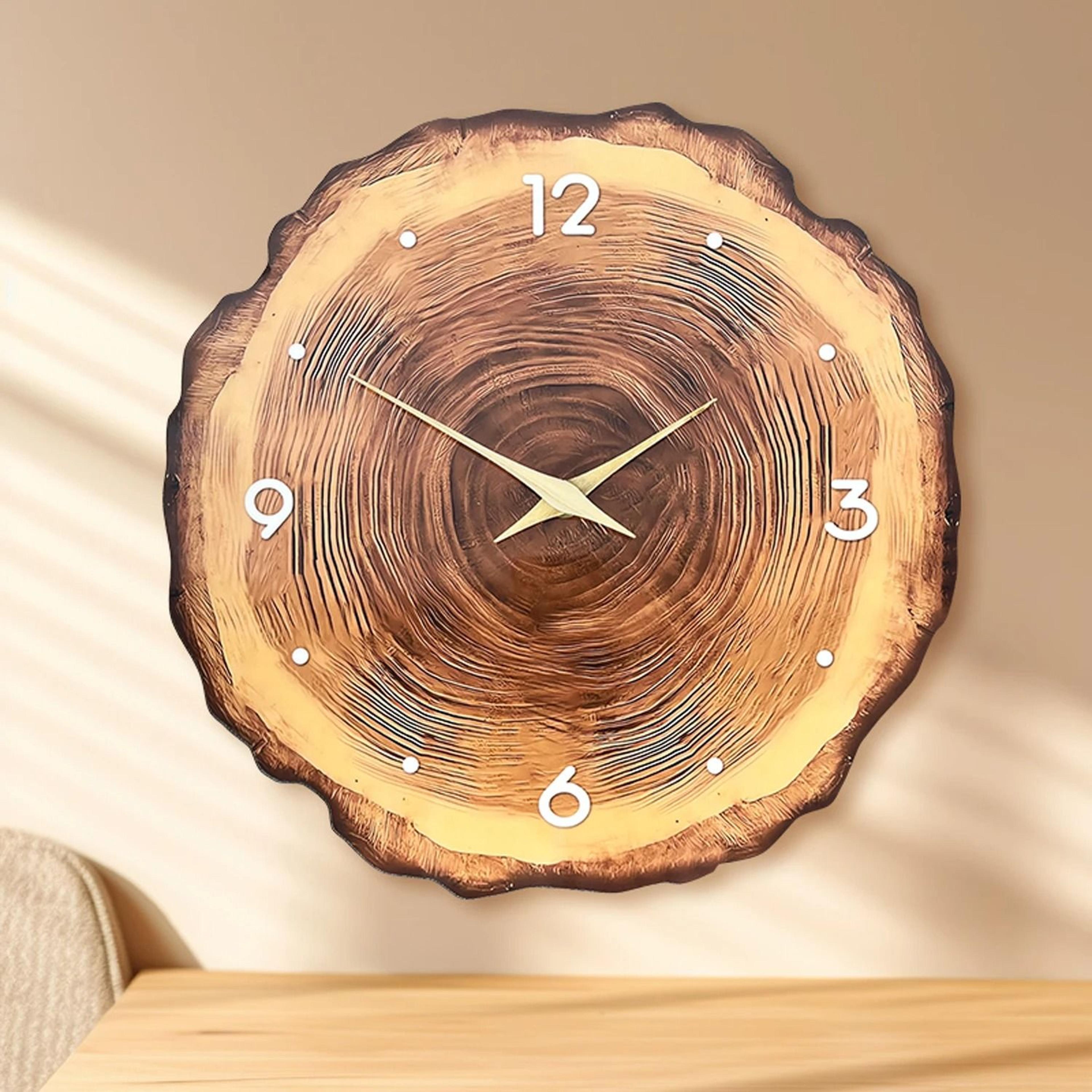 Natural Wood Grain Silent Wall Clock With Solid Wood Hands 6