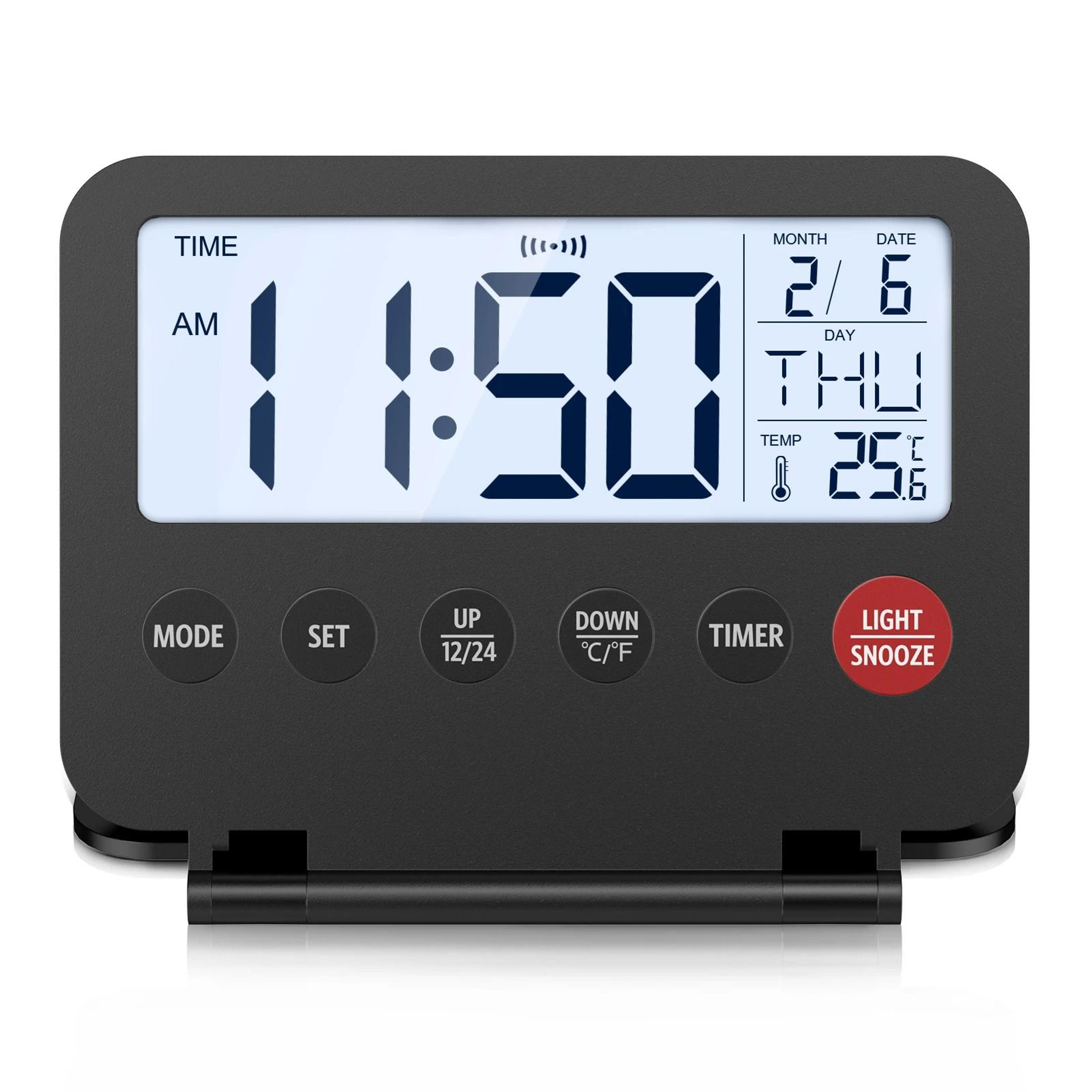 ORIA Foldable Digital Travel Alarm Clock With Backlight Date And Temperature 7