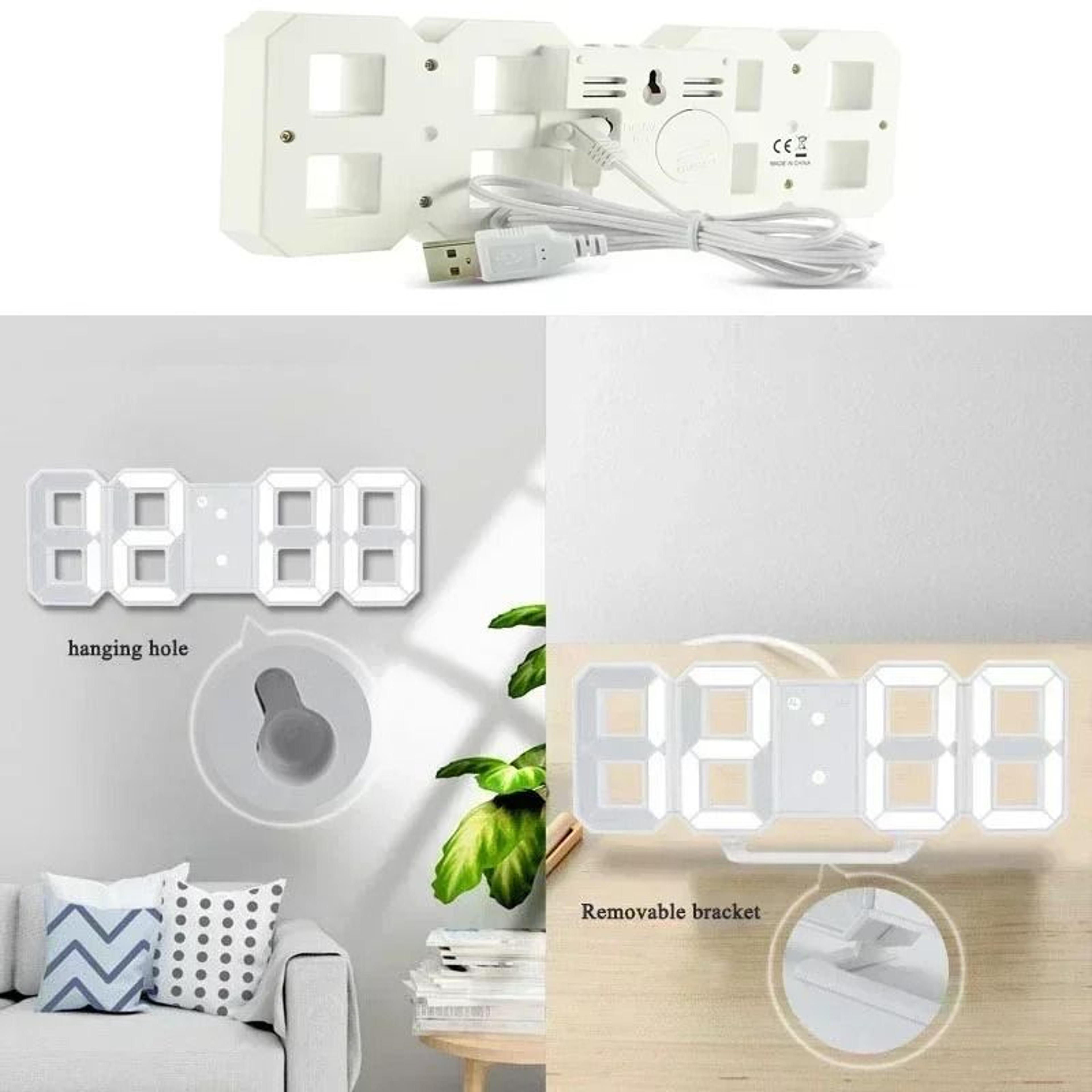 Modern LED Digital Wall And Desk Alarm Clock With Temperature Display 10