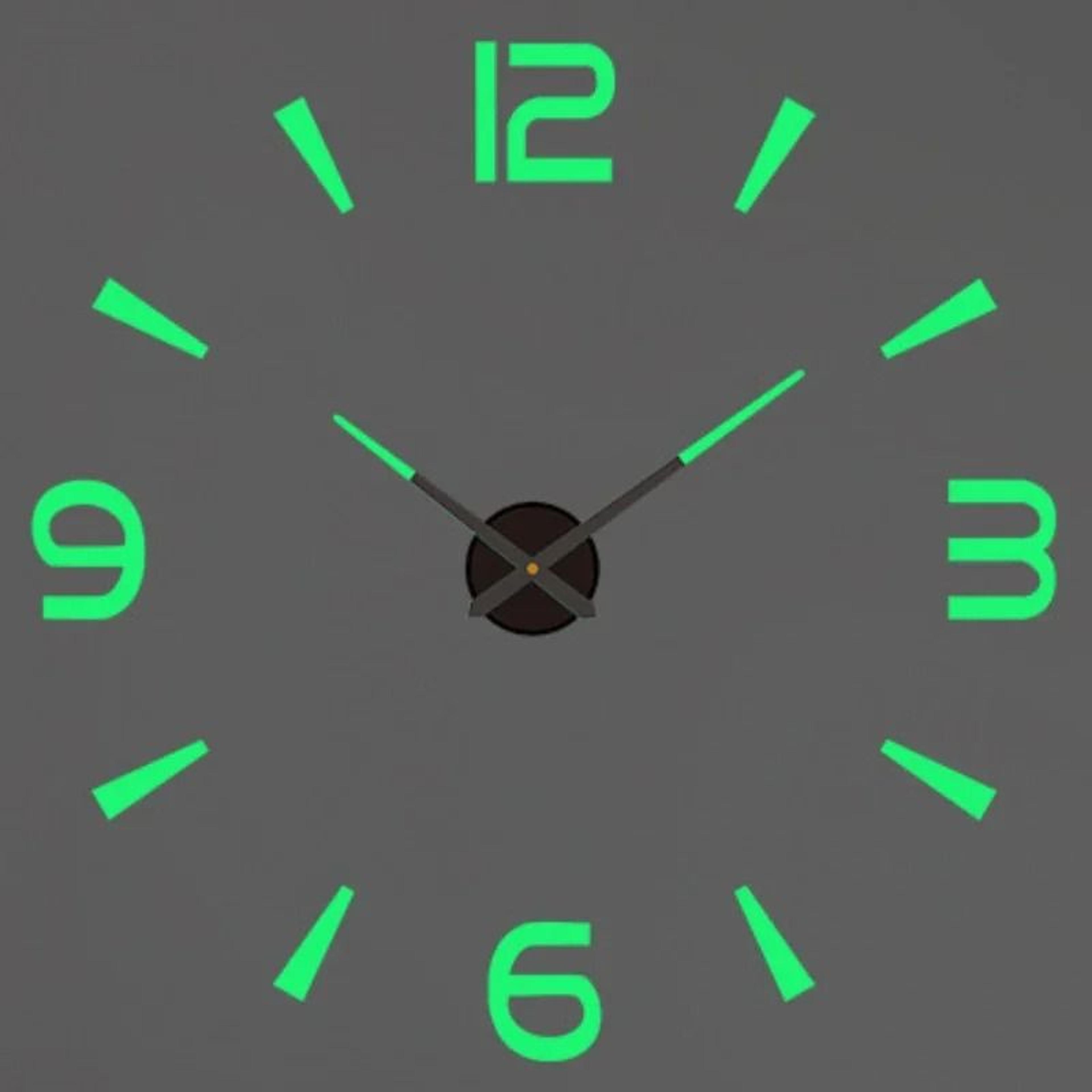 Large Luminous 3D DIY Wall Clock With Silent Quartz Movement 3