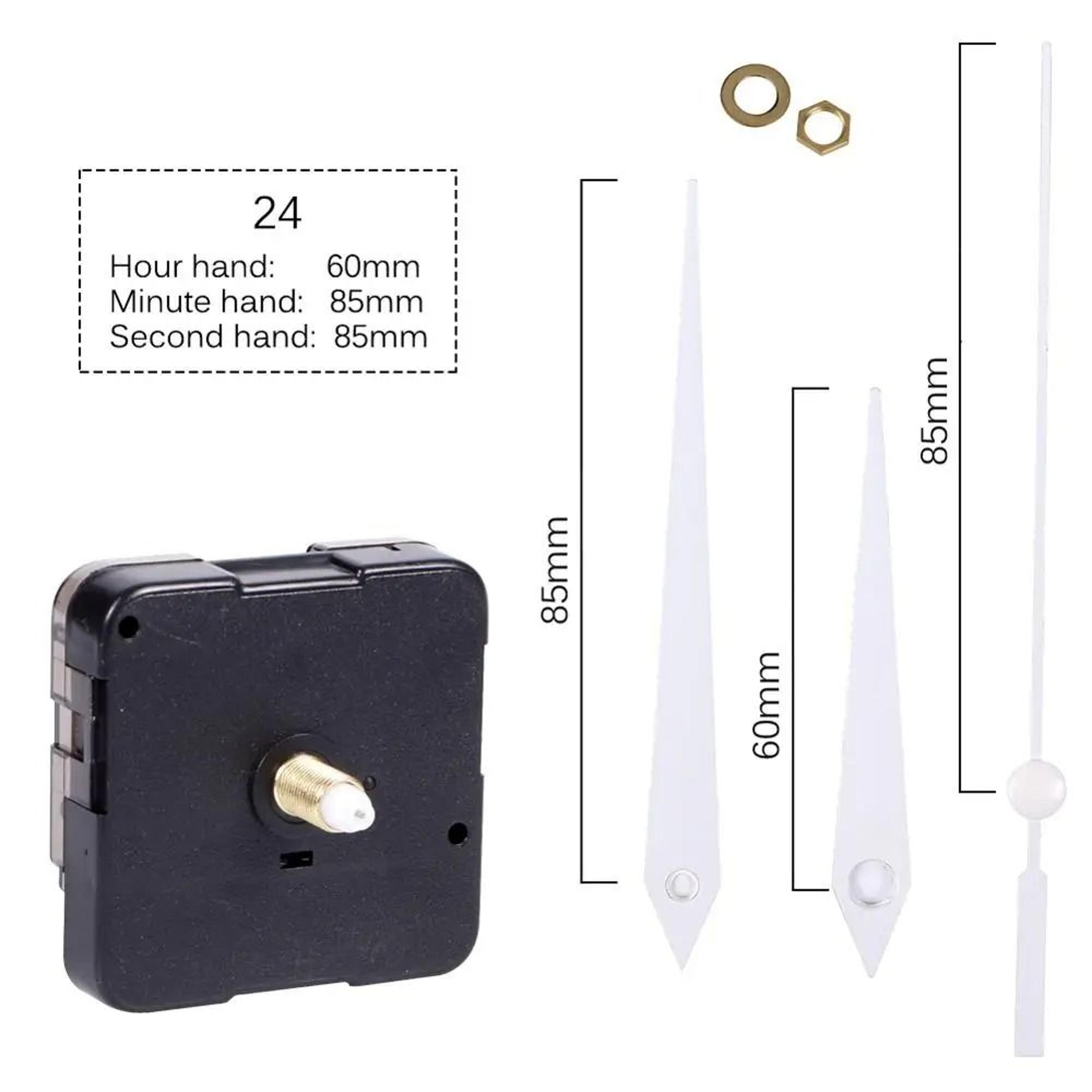 Silent Quartz Clock Movement Kit With Long Shaft And Hands 24