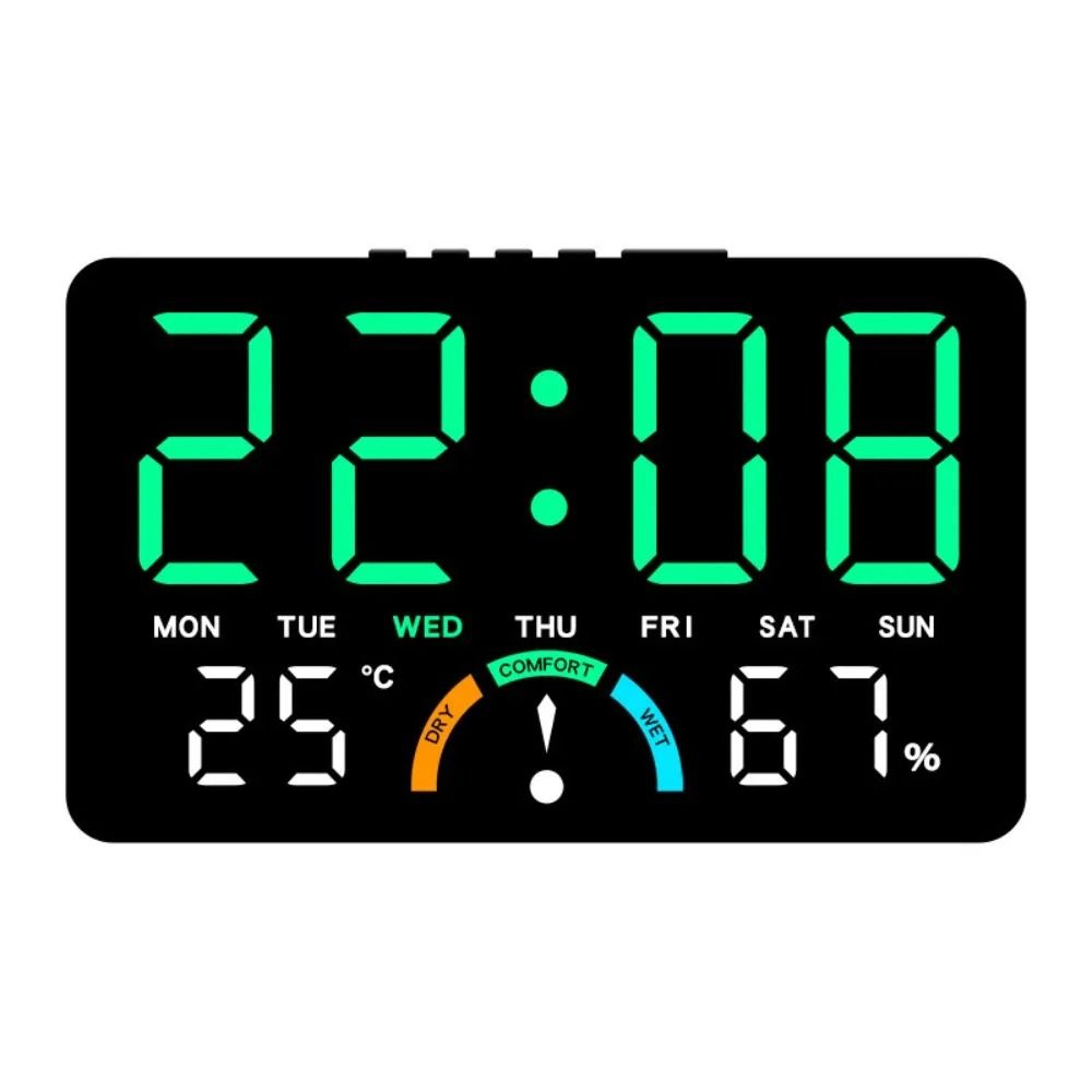 Smart Digital LED Wall Clock With Temperature And Voice Control 4