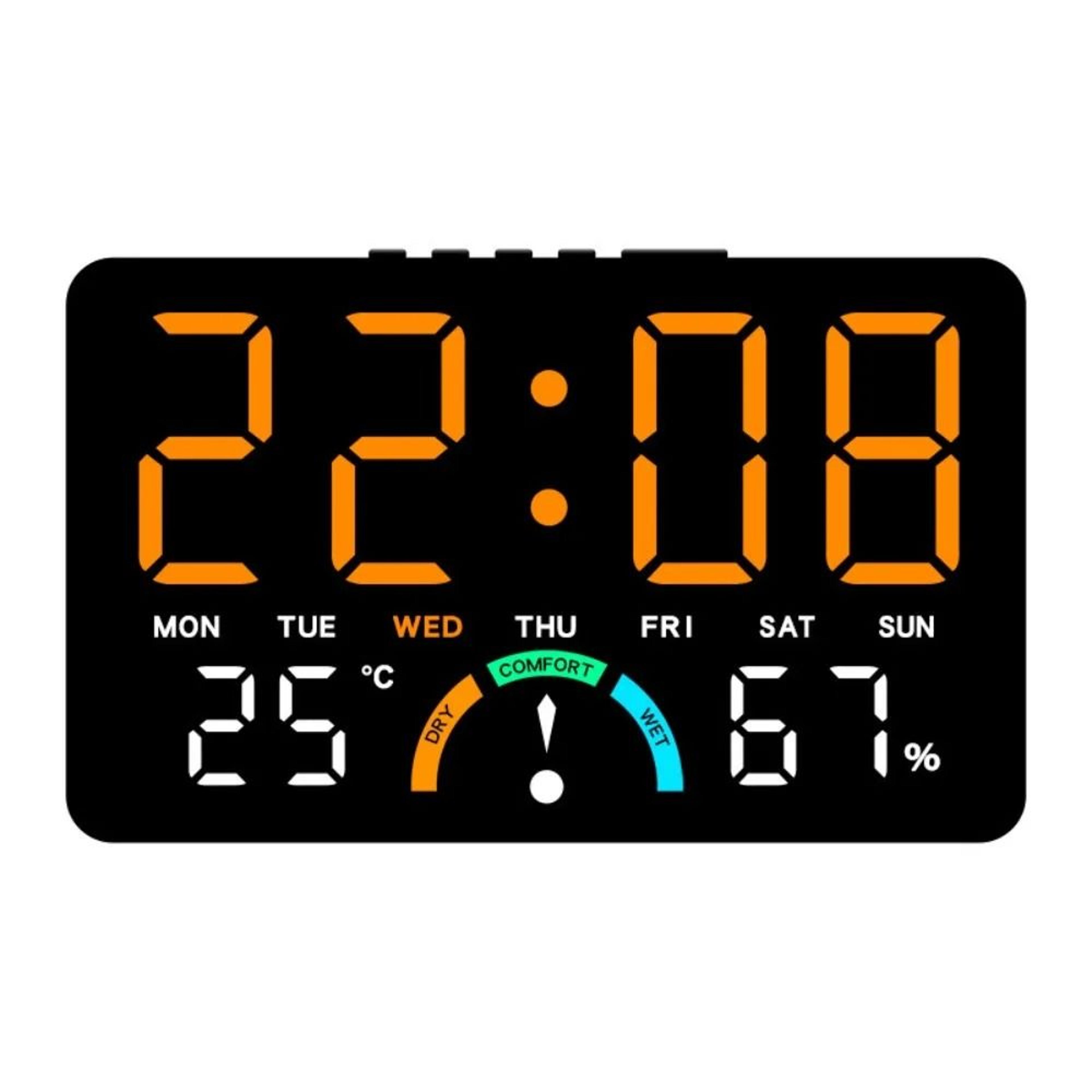 Smart Digital LED Wall Clock With Temperature And Voice Control 5