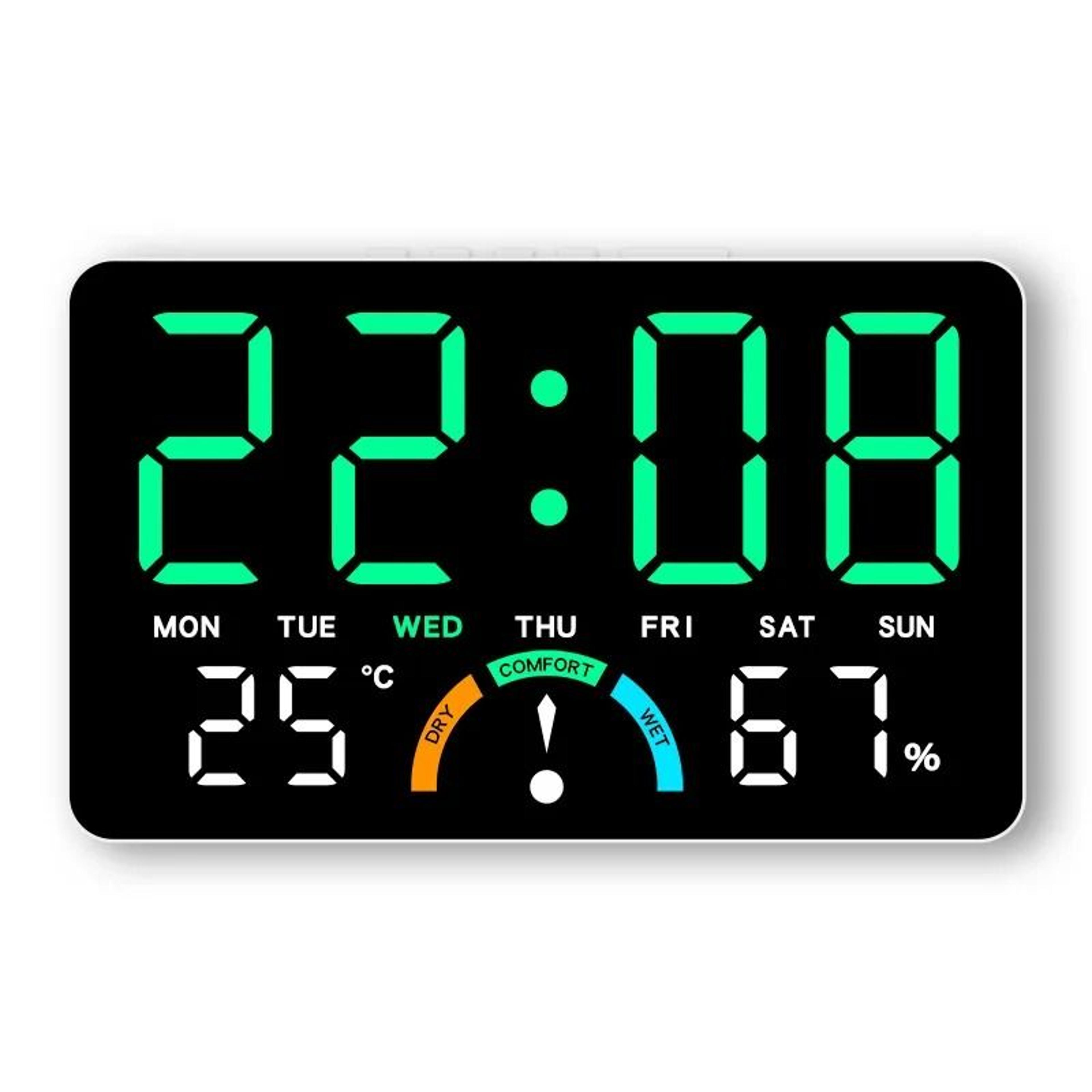 Smart Digital Alarm Clock With Temperature Humidity And Auto Dimming 5