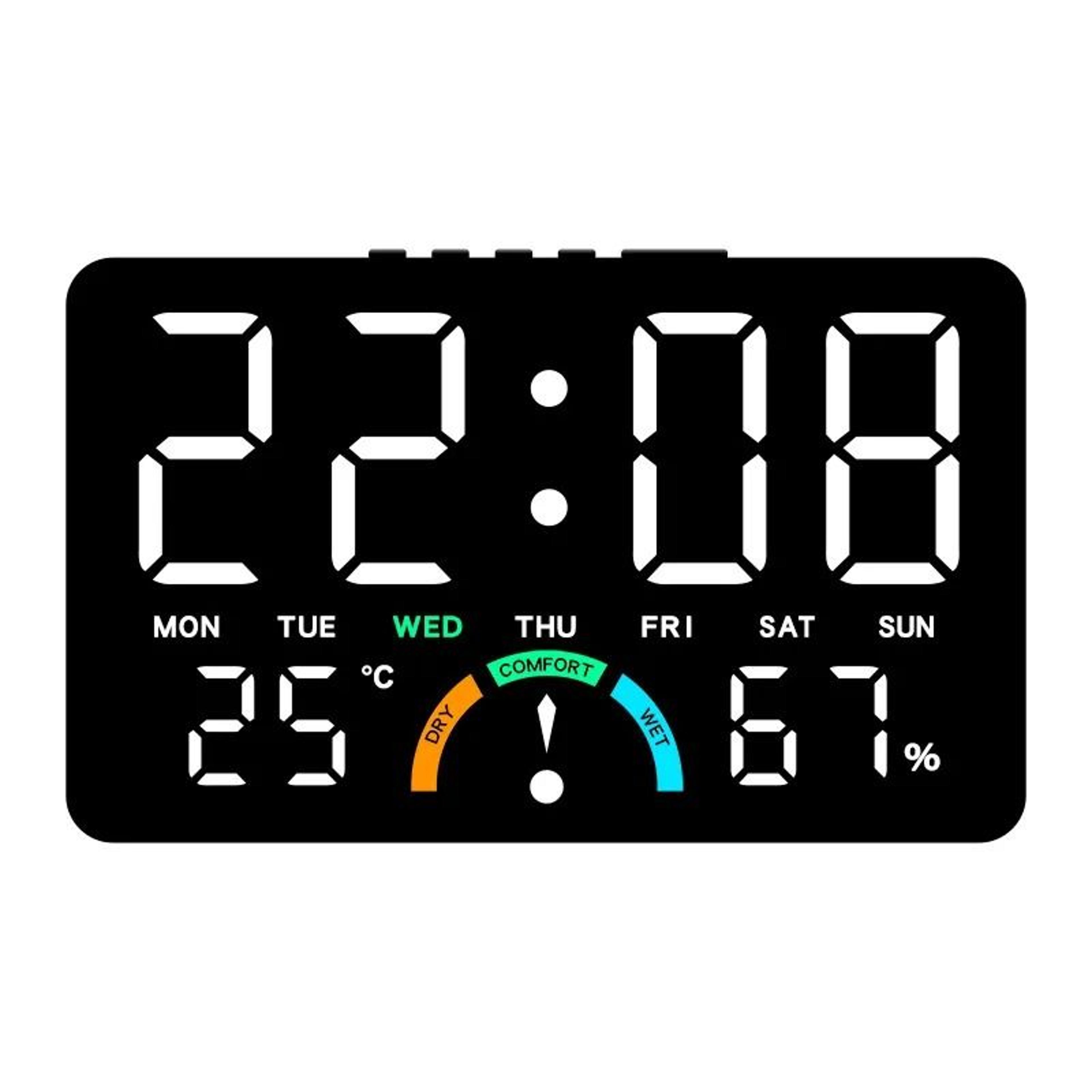 Smart Digital Alarm Clock With Temperature Humidity And Auto Dimming 2