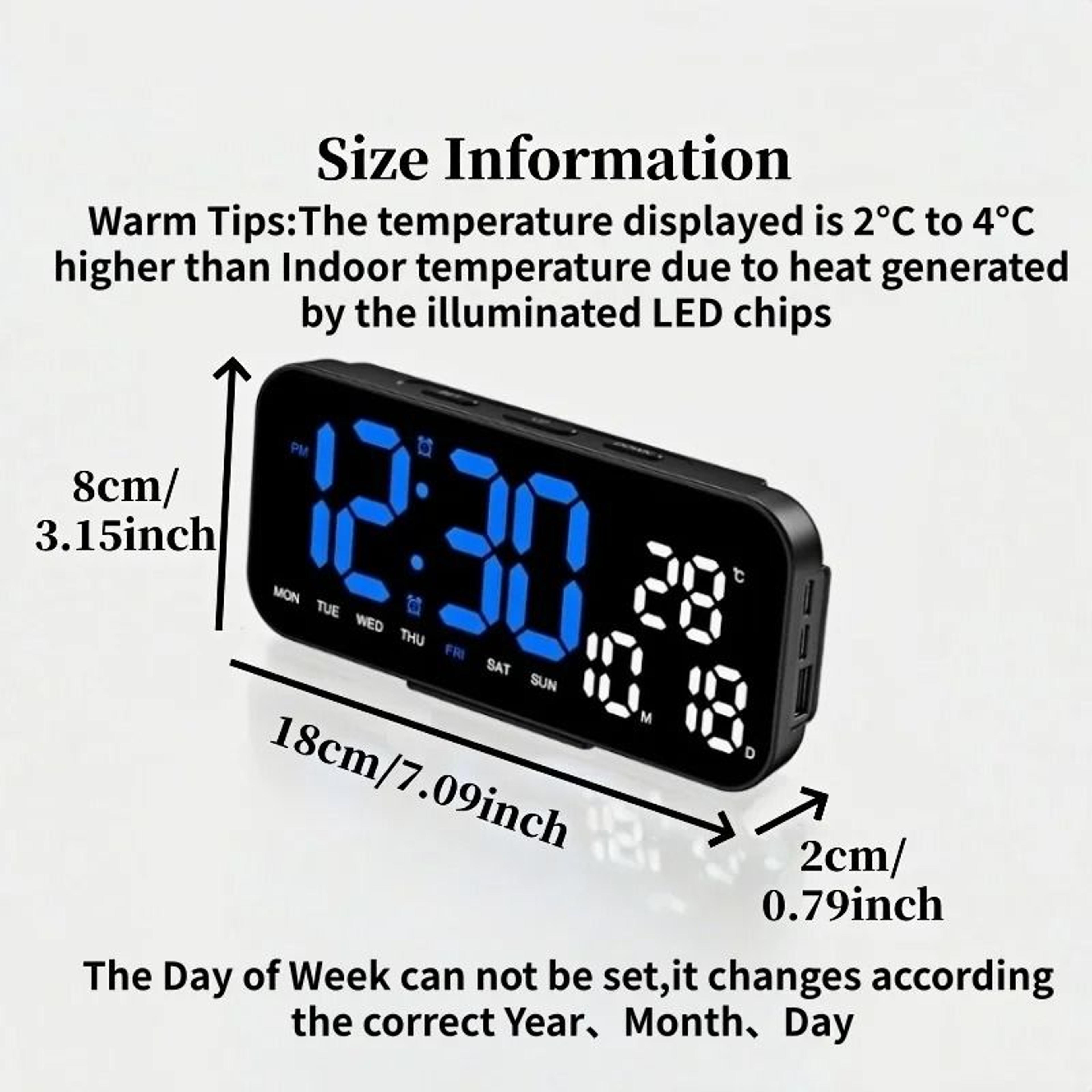 Smart LED Alarm Clock With Dual Alarm Countdown And Auto Dimming 12