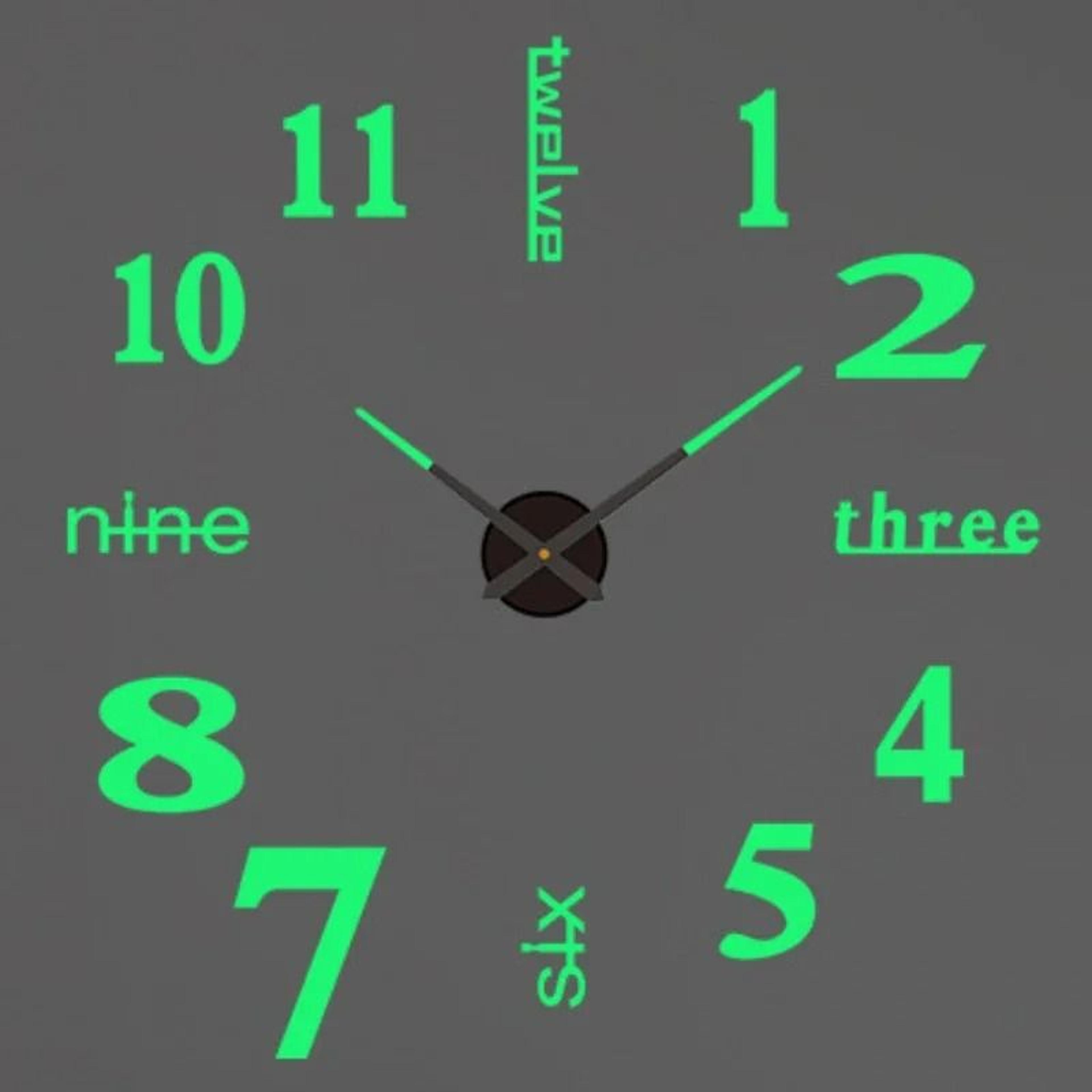Modern 3D Luminous Wall Clock With Silent Quartz Movement 11