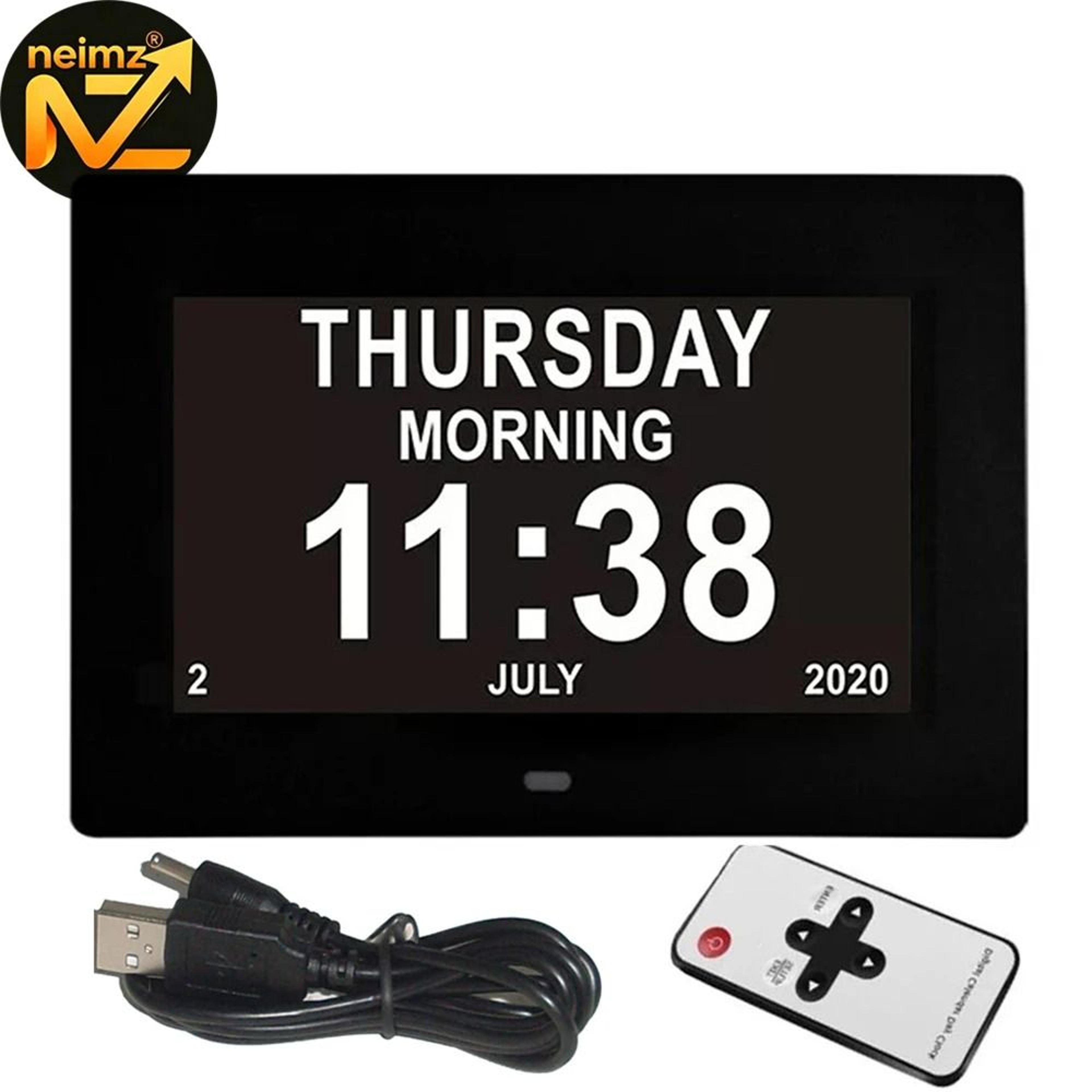 12 alarm digital calendar clock with medicine reminder and large display