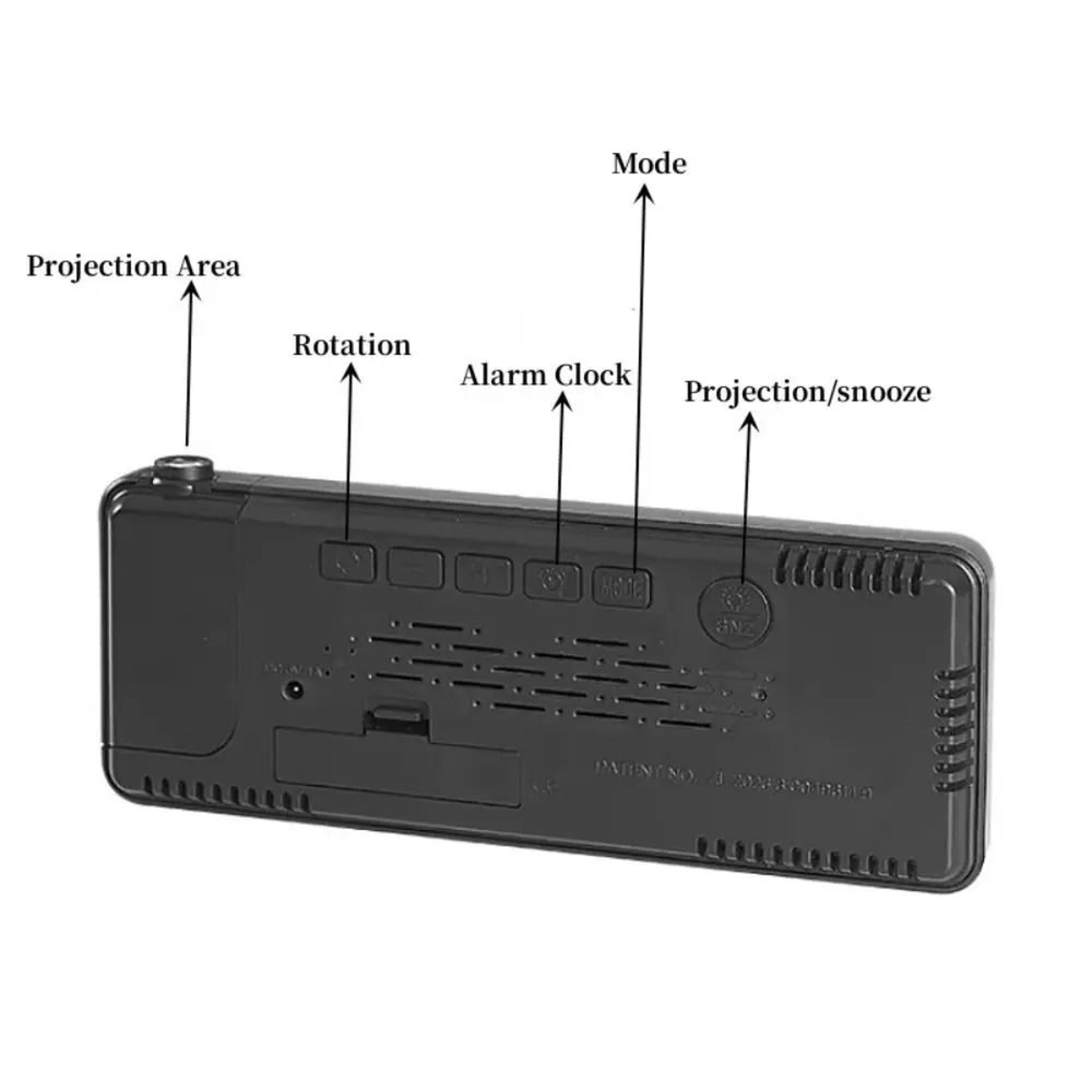 LED Projection Alarm Clock With Mirror Display And 180 Degree Projector 5