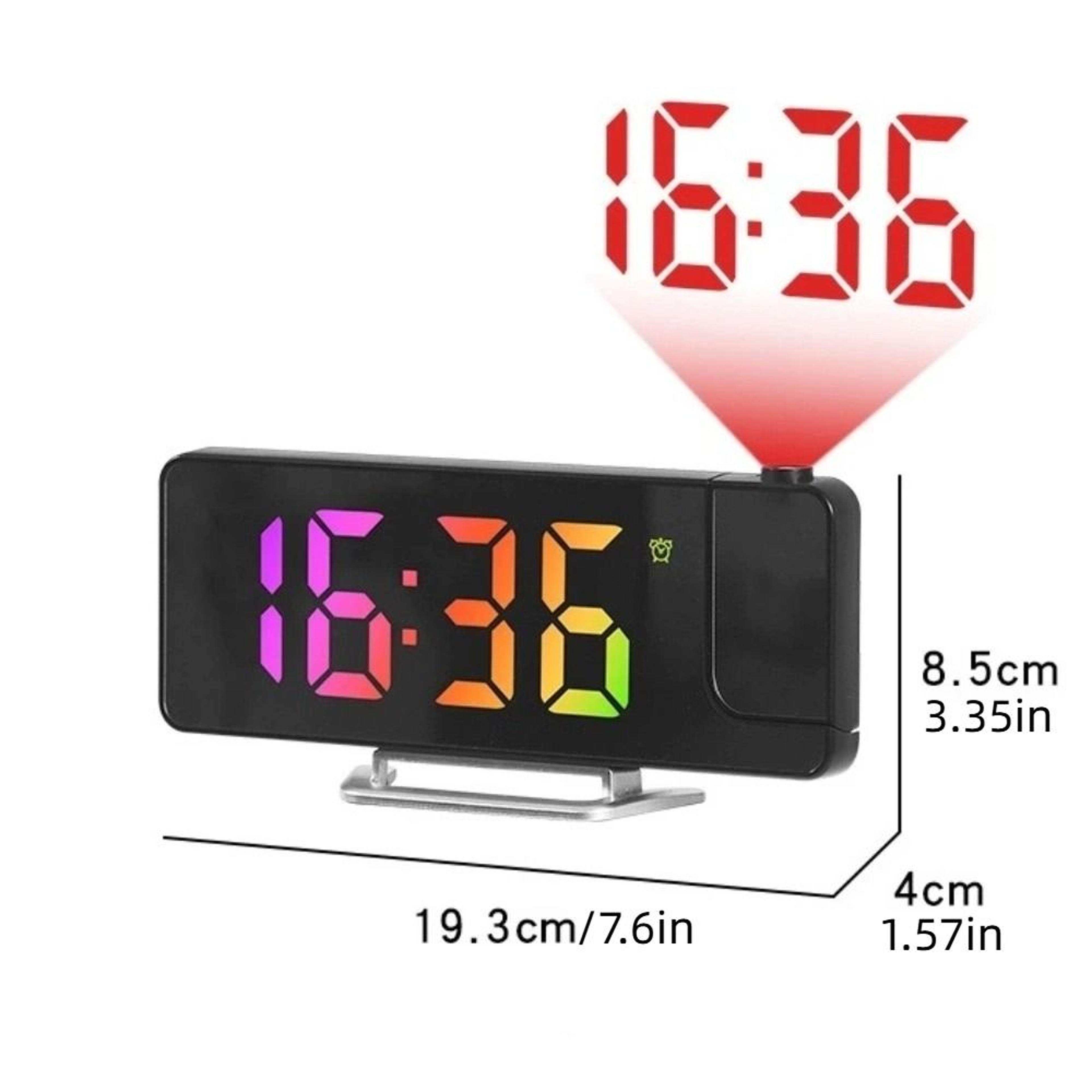 LED Projection Alarm Clock With Mirror Display And 180 Degree Projector 4
