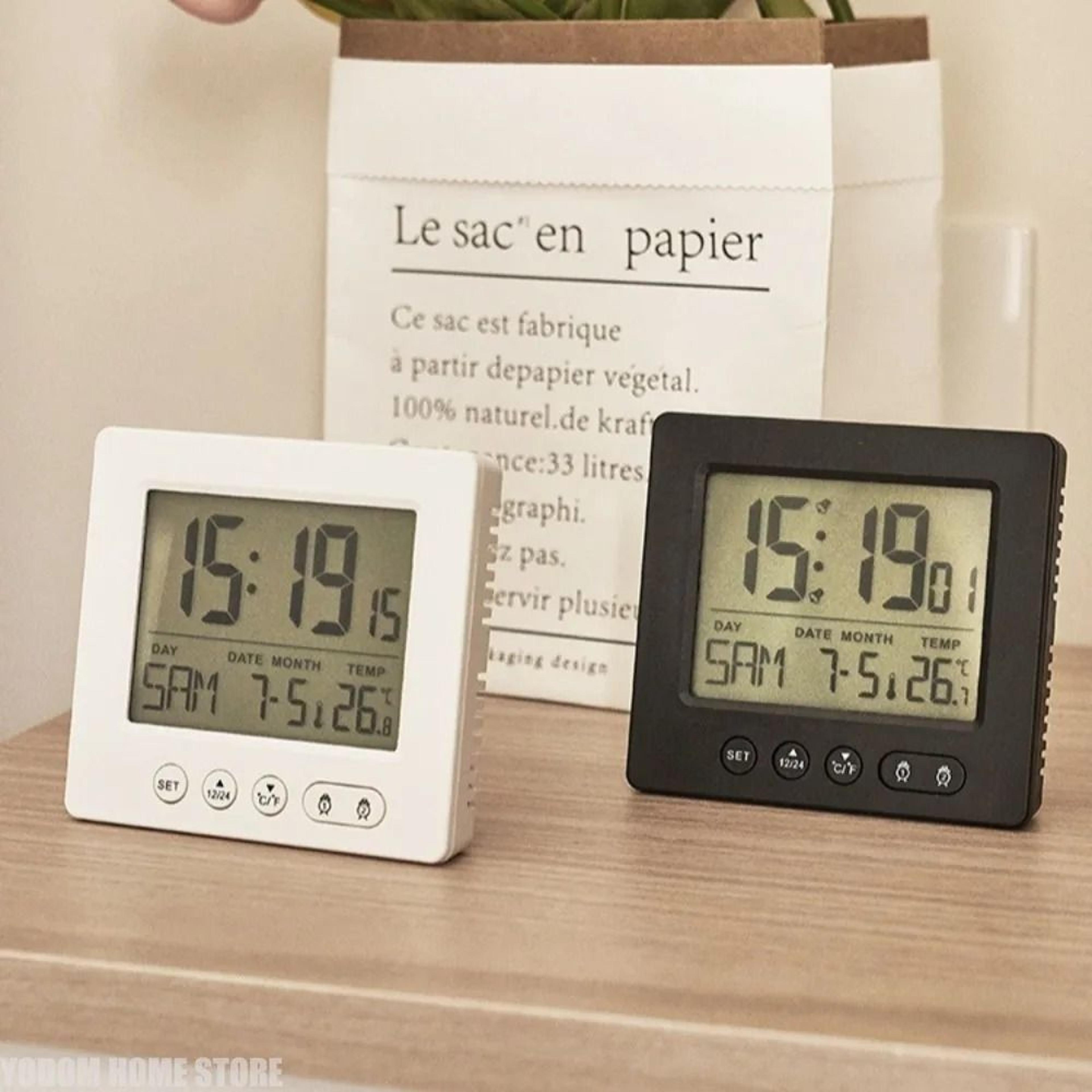 Compact Digital Alarm Clock With Thermometer And Dual Alarms 0