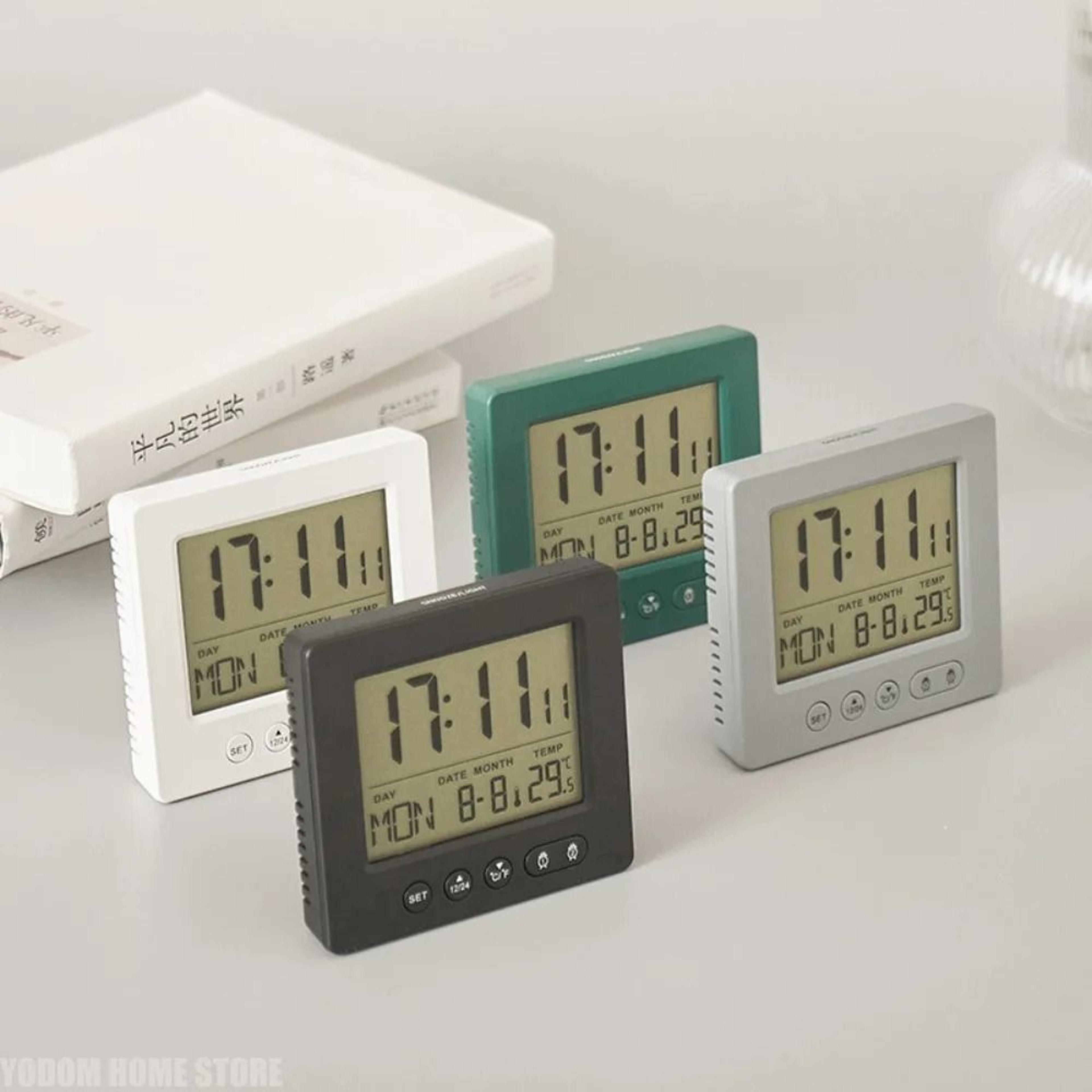 Compact Digital Alarm Clock With Thermometer And Dual Alarms 7