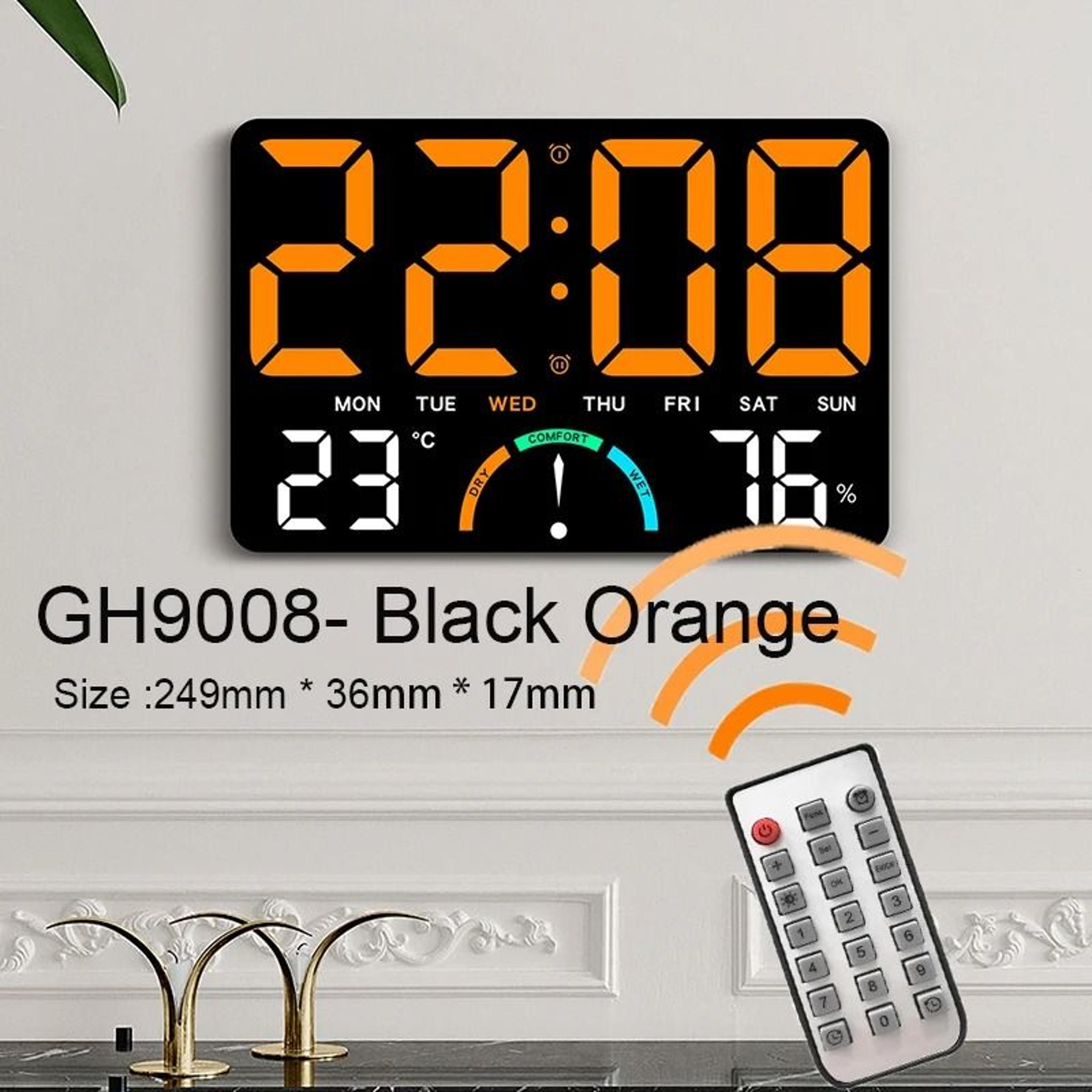 Large RGB Digital Wall Clock With Remote Control And Dual Alarms 7
