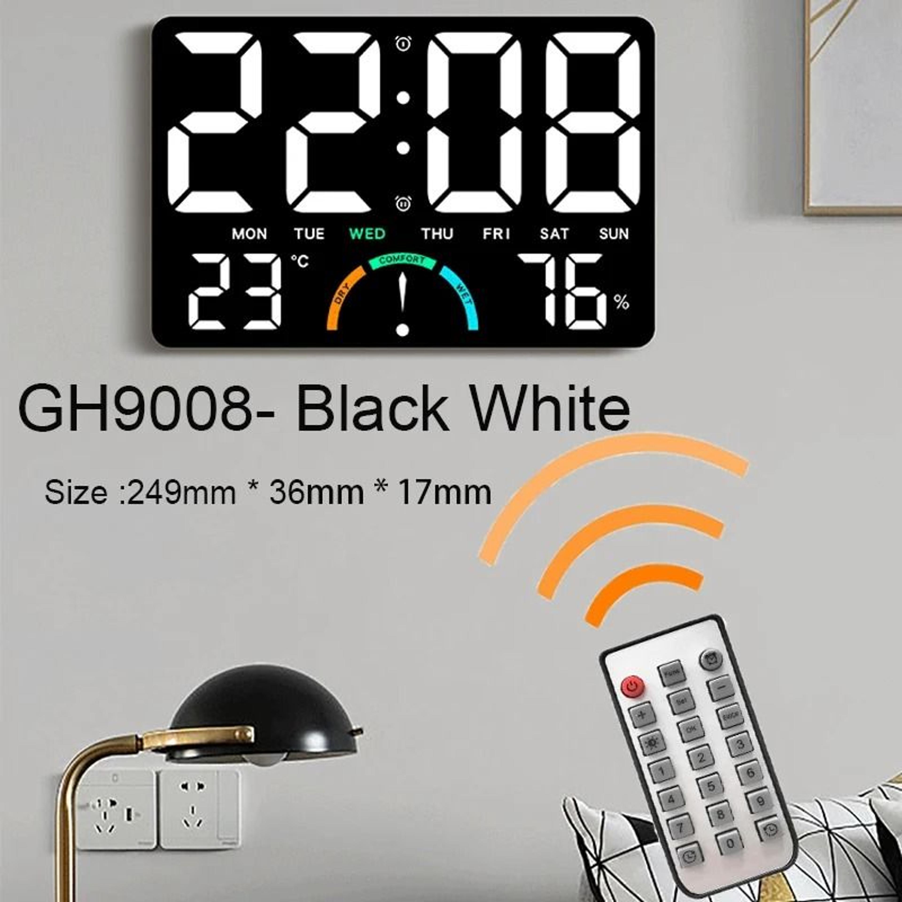 Large RGB Digital Wall Clock With Remote Control And Dual Alarms 8