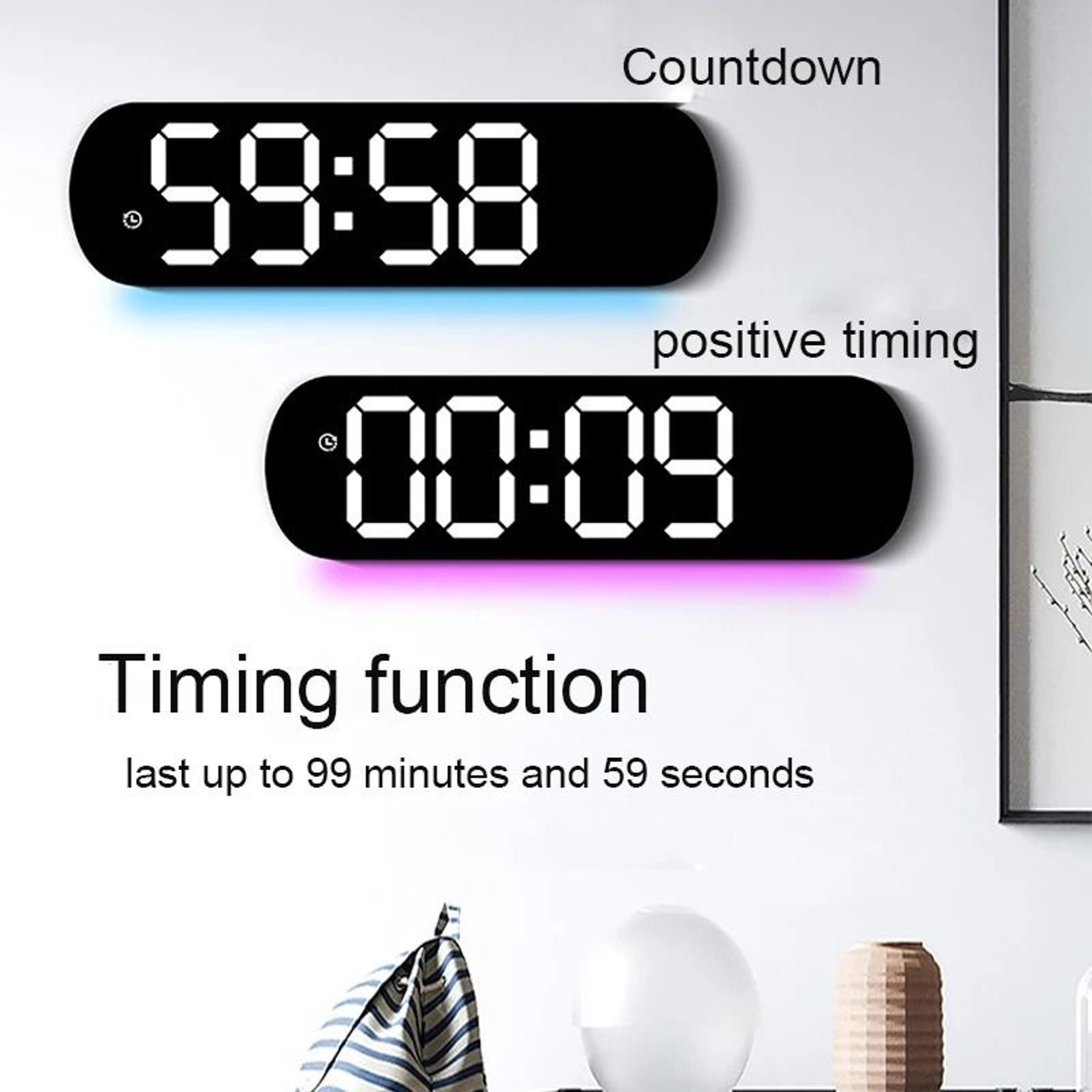 Large RGB Digital Wall Clock With Remote Control And Dual Alarms 14