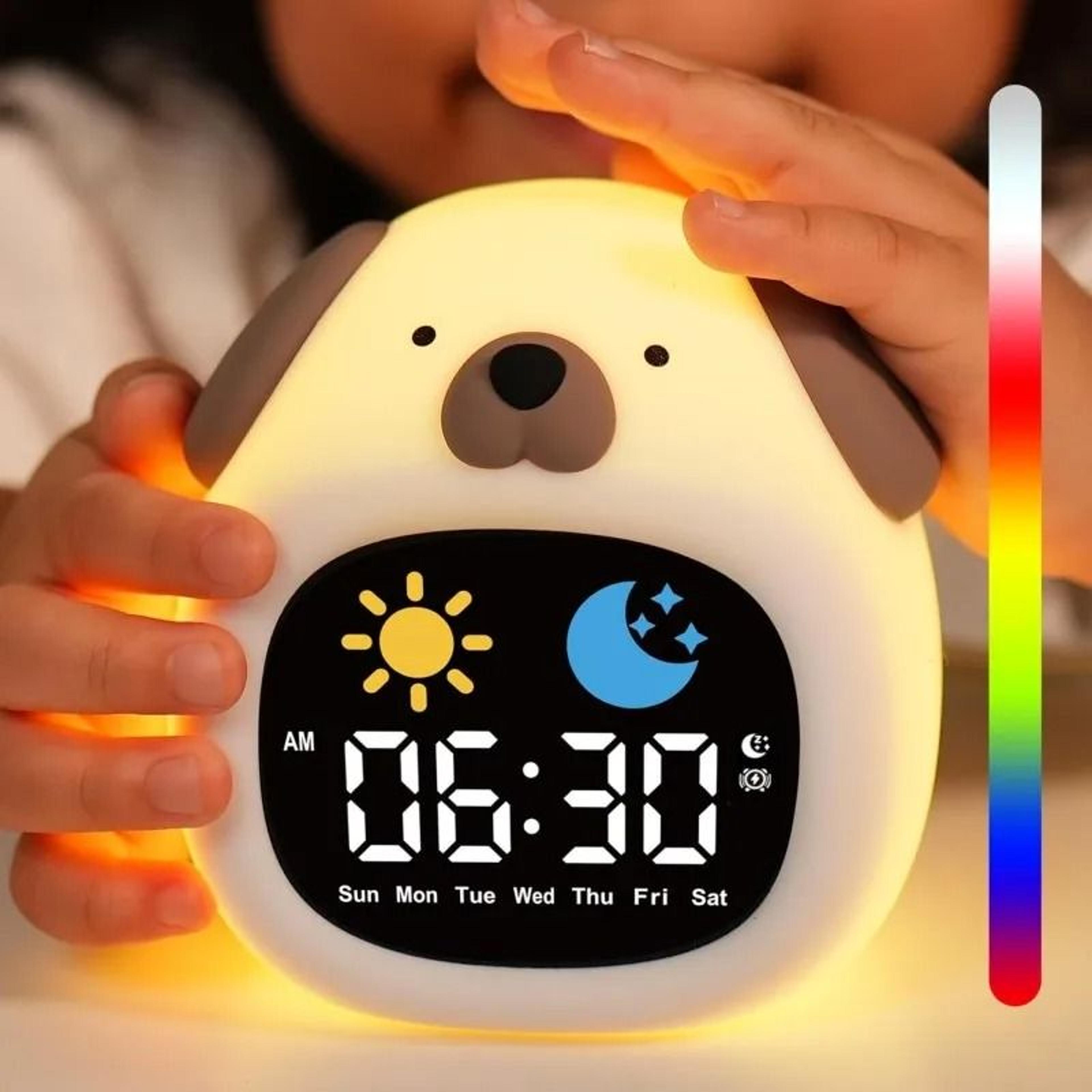 Puppy Sleep Trainer Alarm Clock With Touch Night Light 2