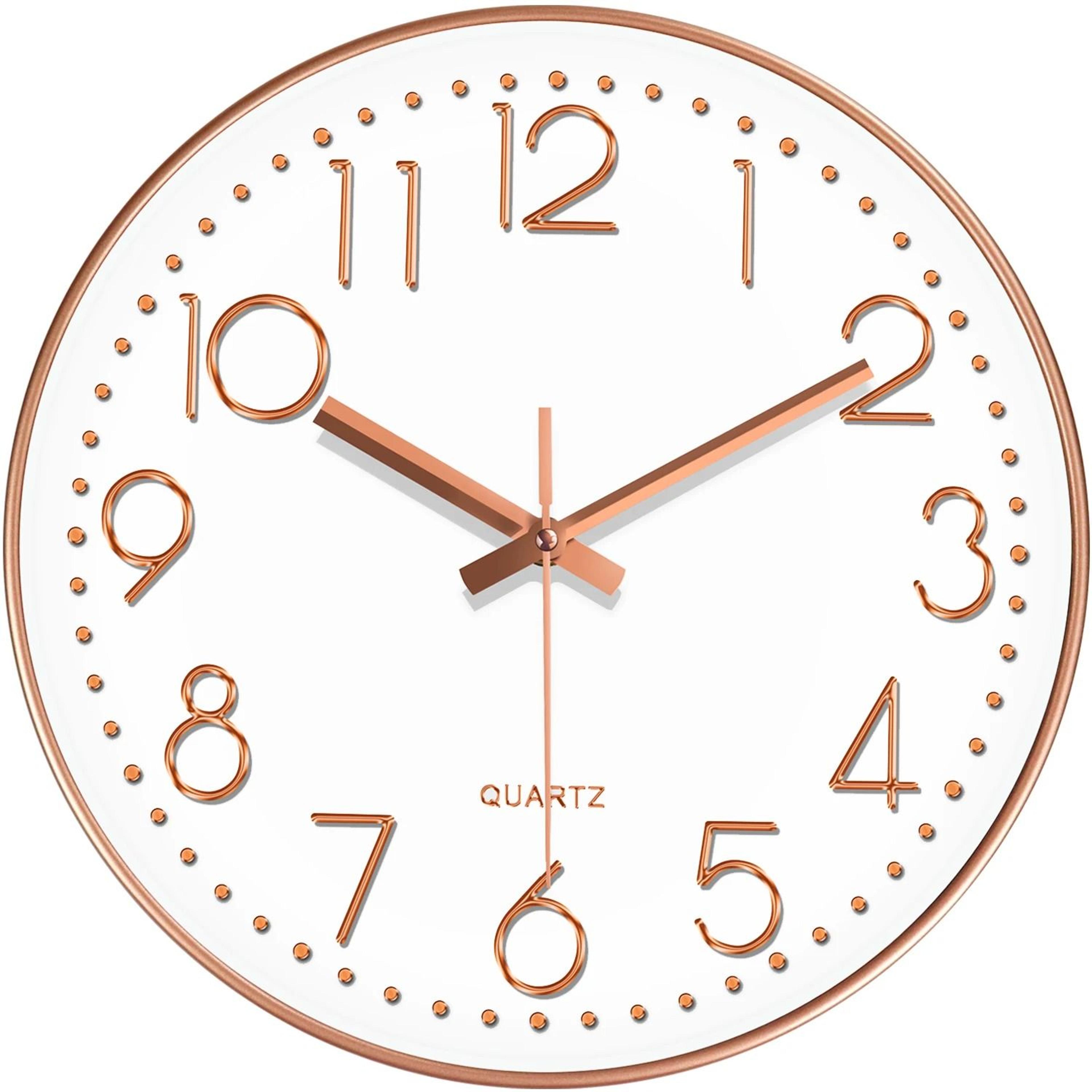 Modern Silent Wall Clock With Tempered Glass And 3D Numbers 3