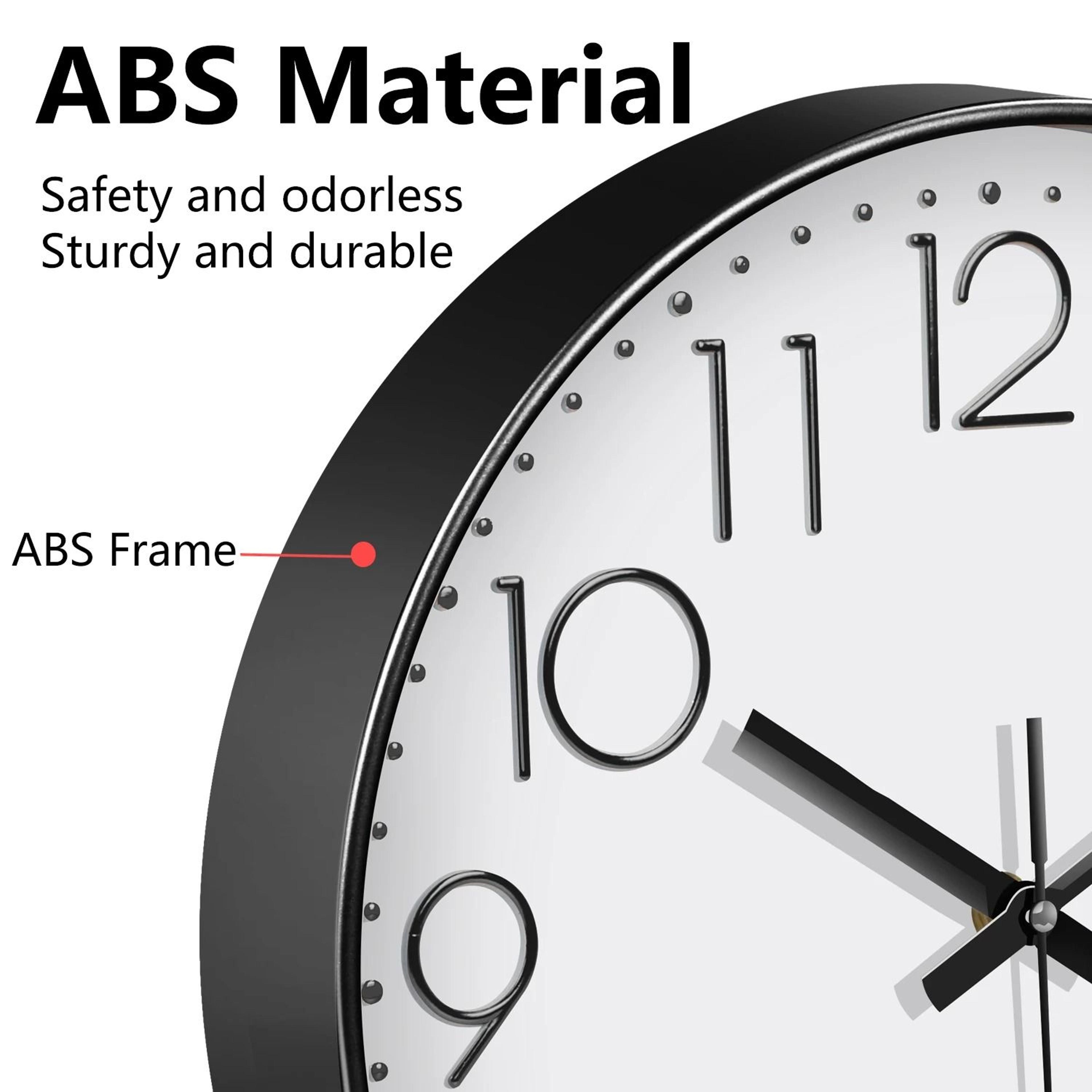 Modern Silent Wall Clock With Tempered Glass And 3D Numbers 12