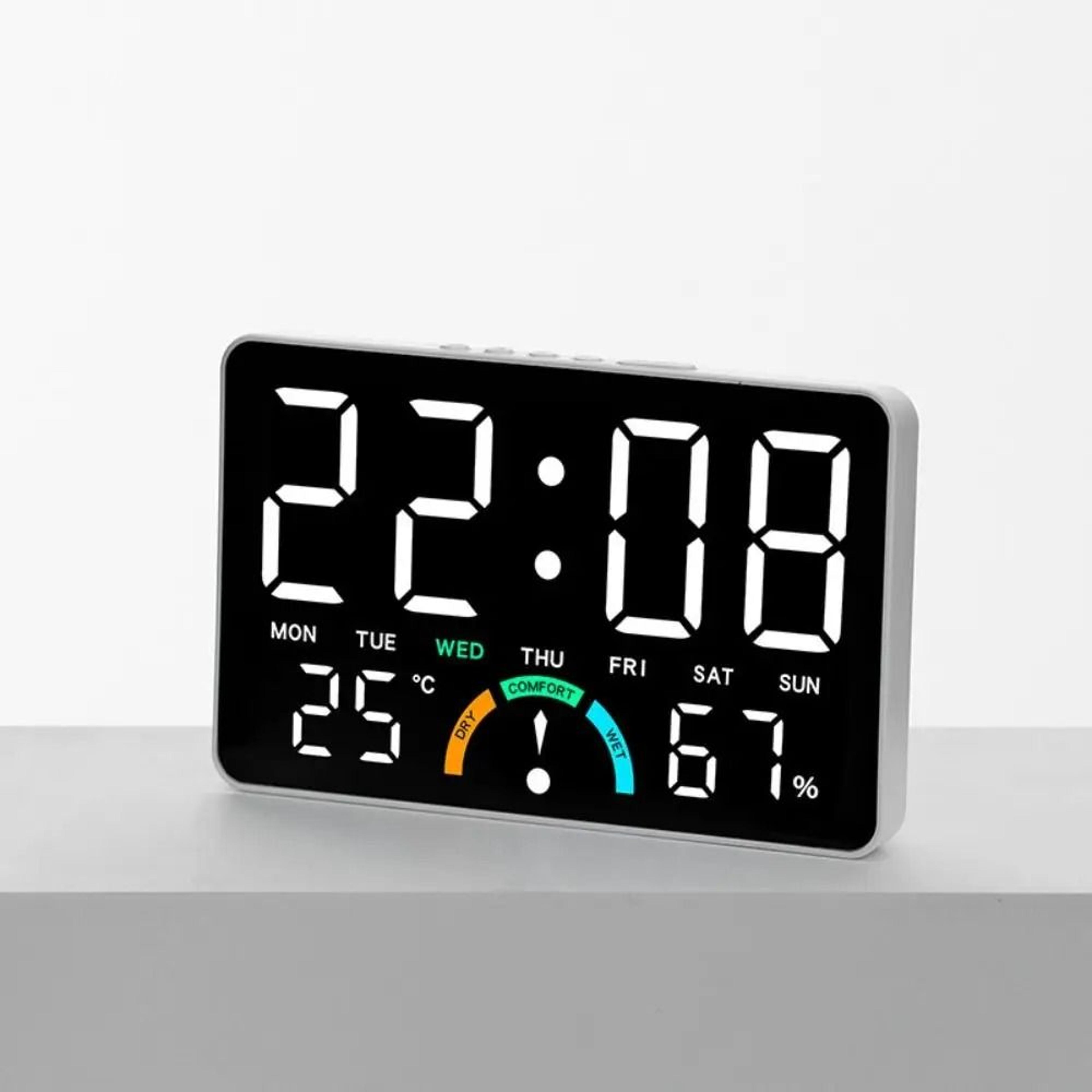 Multifunction Digital Wall Clock With LED Display And Voice Control 12