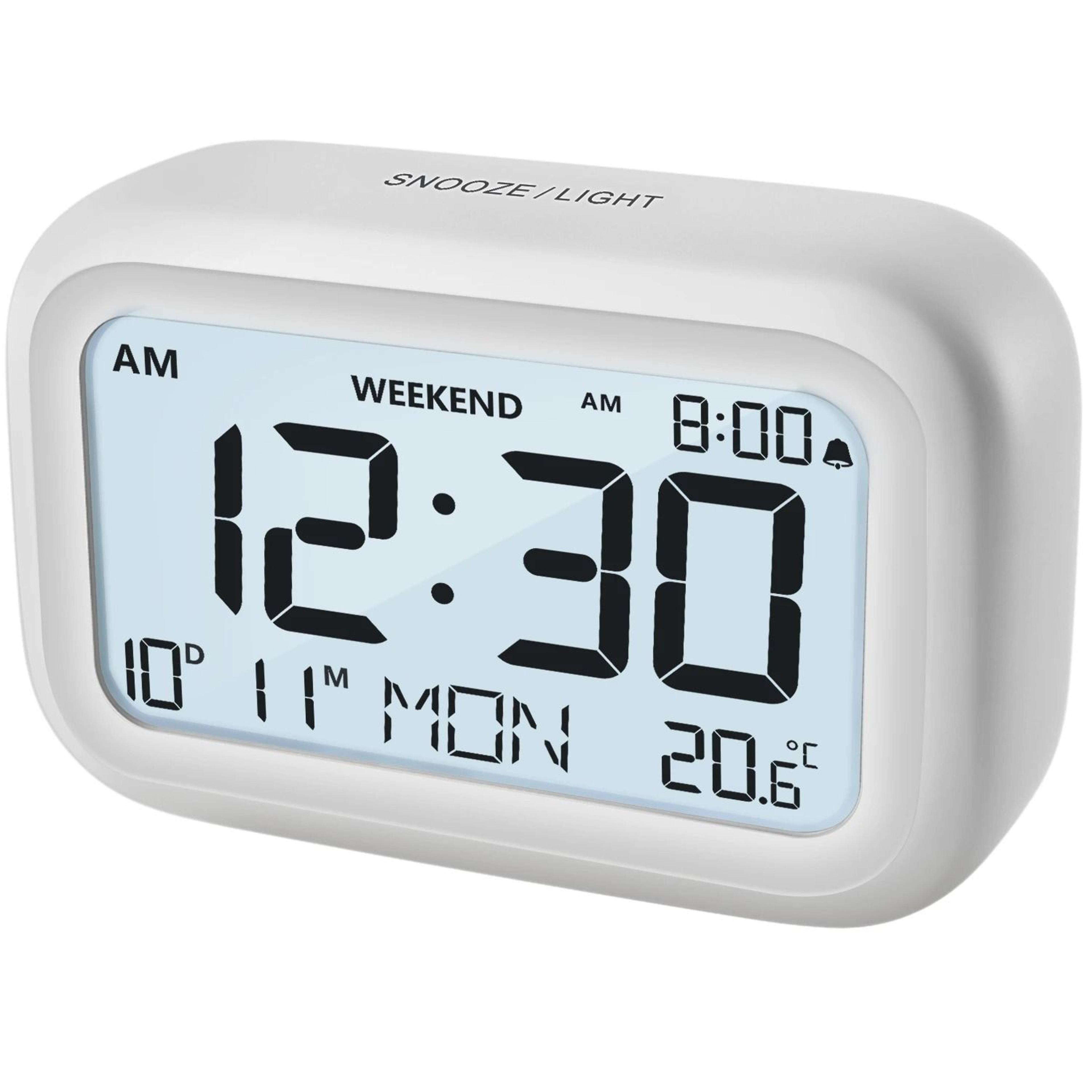 Smart LCD Digital Alarm Clock With Calendar And Temperature Humidity Display 0