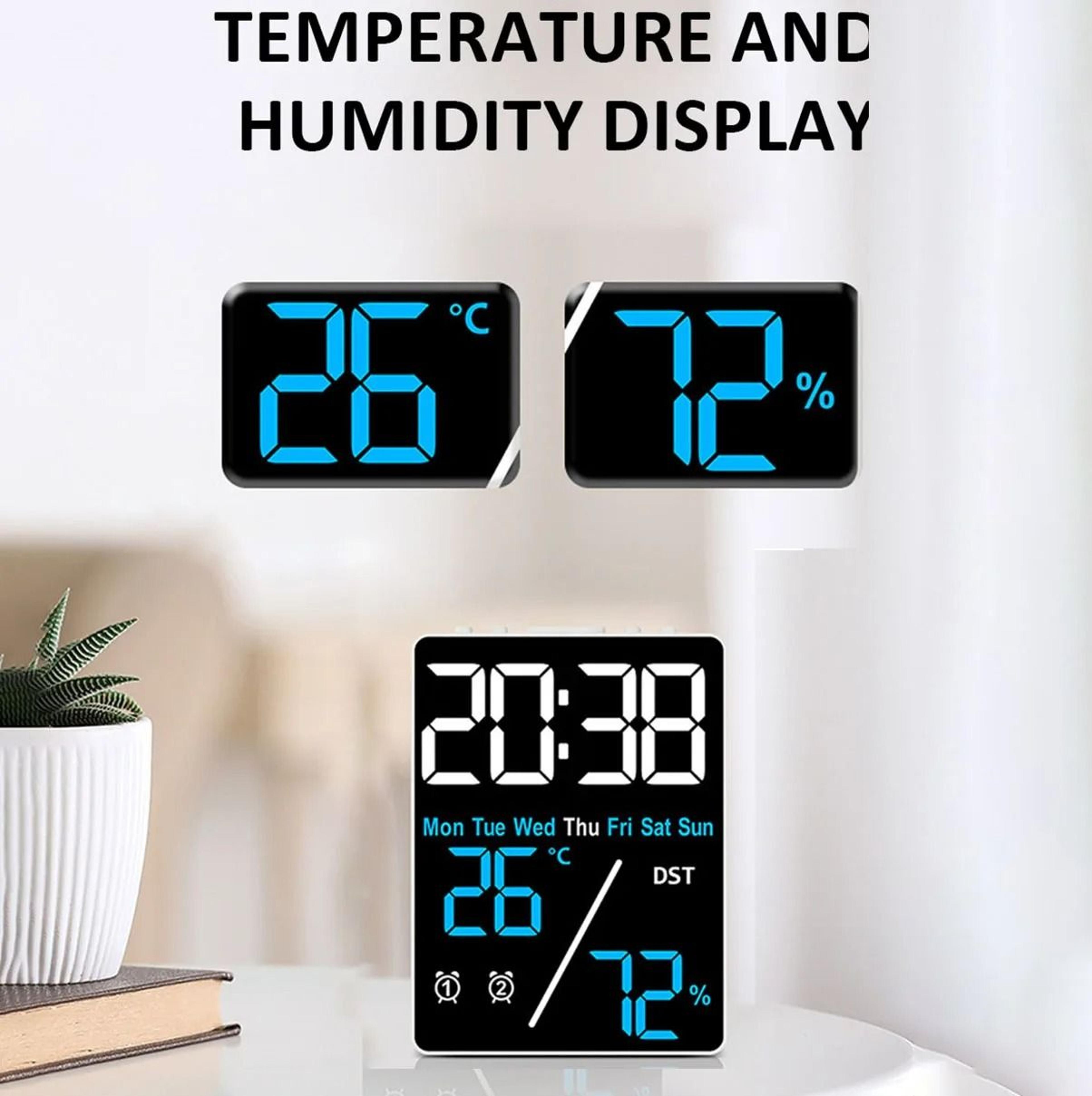 Smart Large Screen Digital Alarm Clock With Humidity Display And USB Charging 13