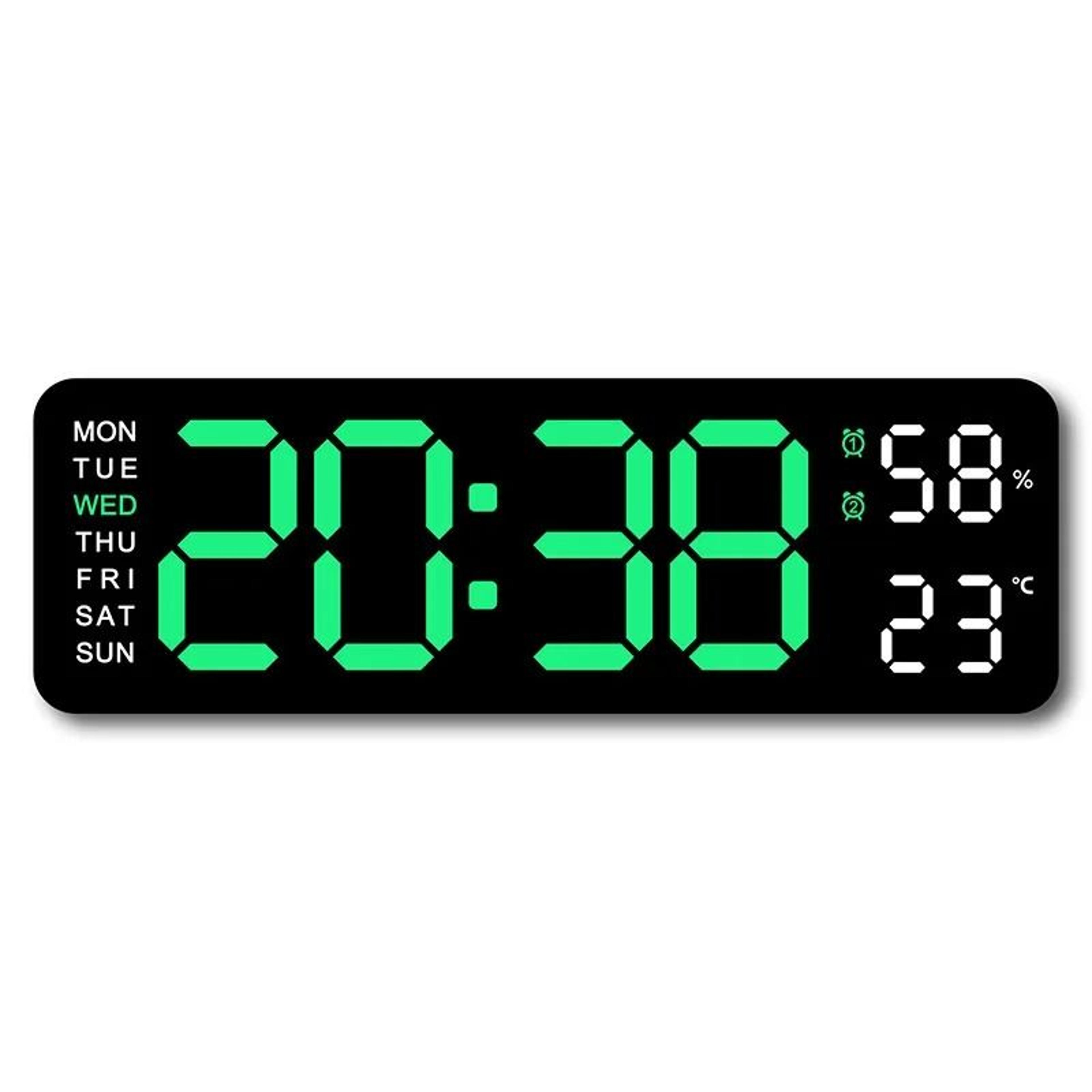 Modern LED Wall Clock With Temperature Display And Auto Dimming 1