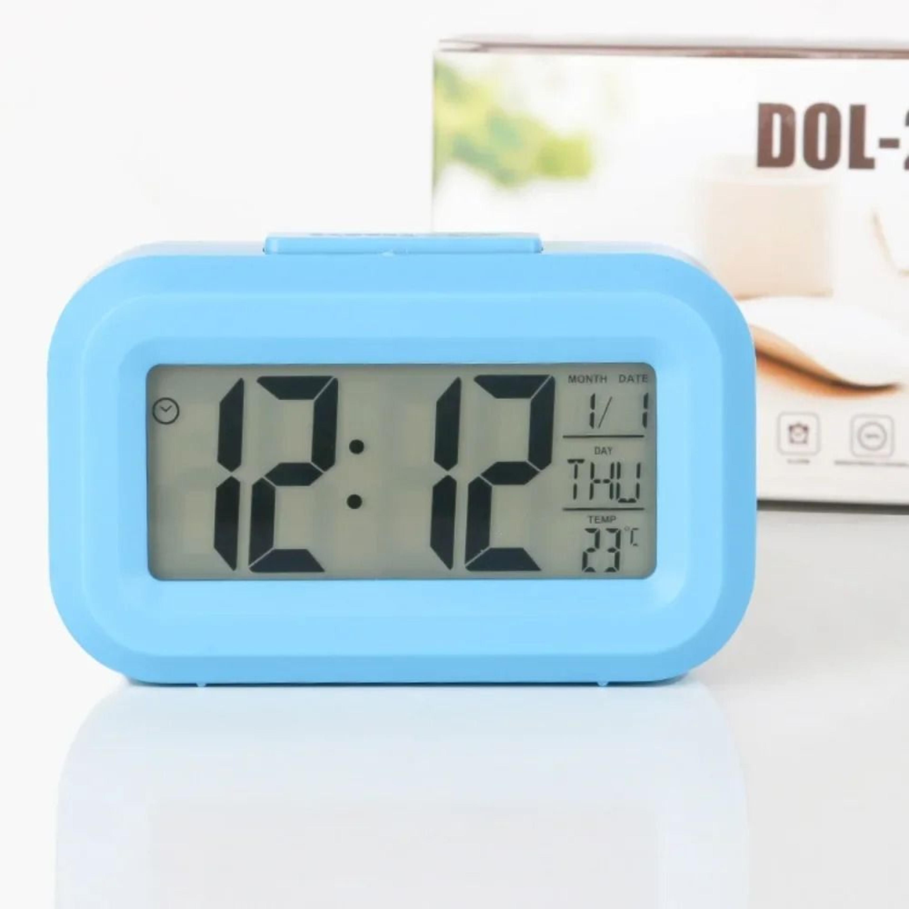 Modern Digital Alarm Clock Battery Powered LED Bedside Clock 6
