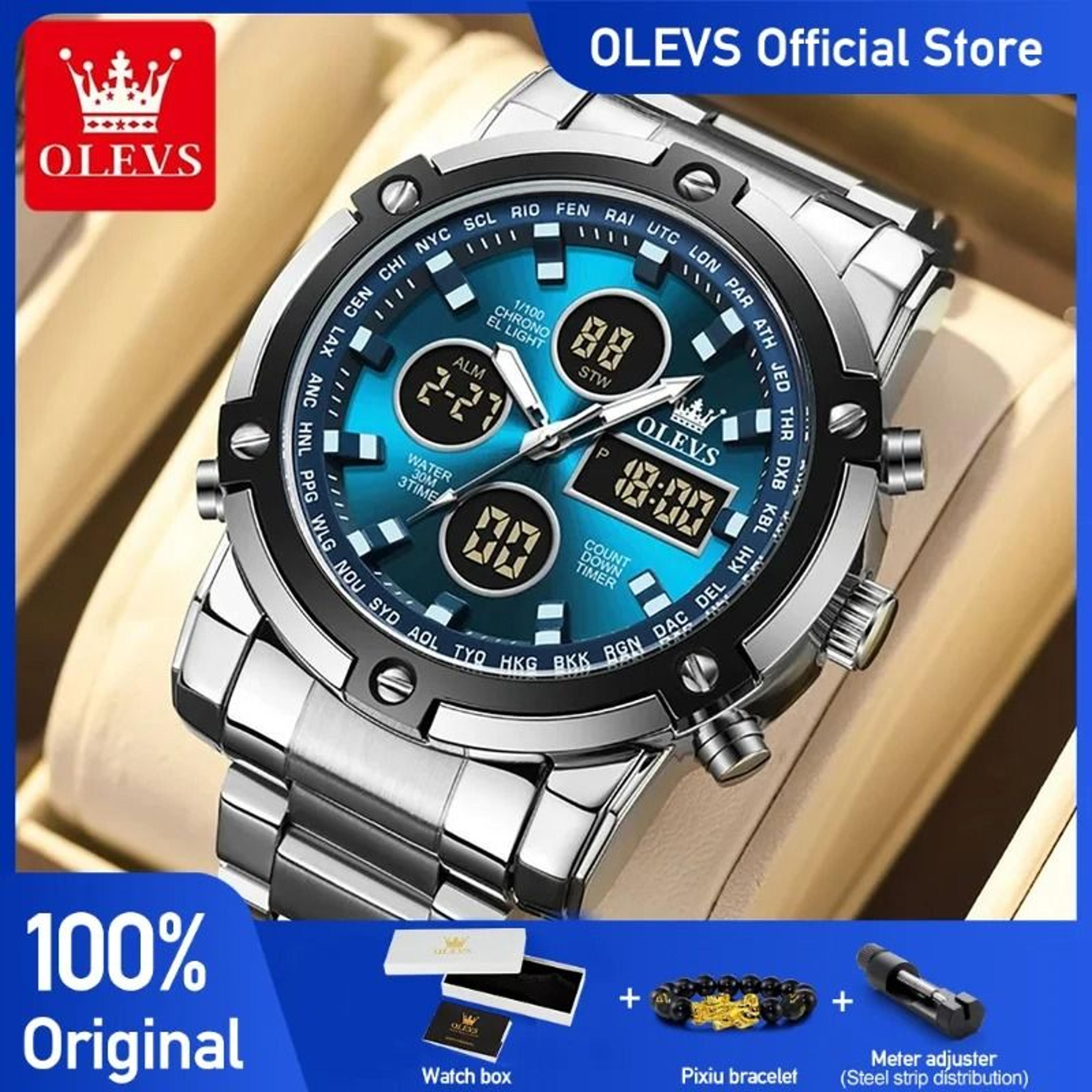 olevs mens multifunction watch waterproof luminous digital wristwatch