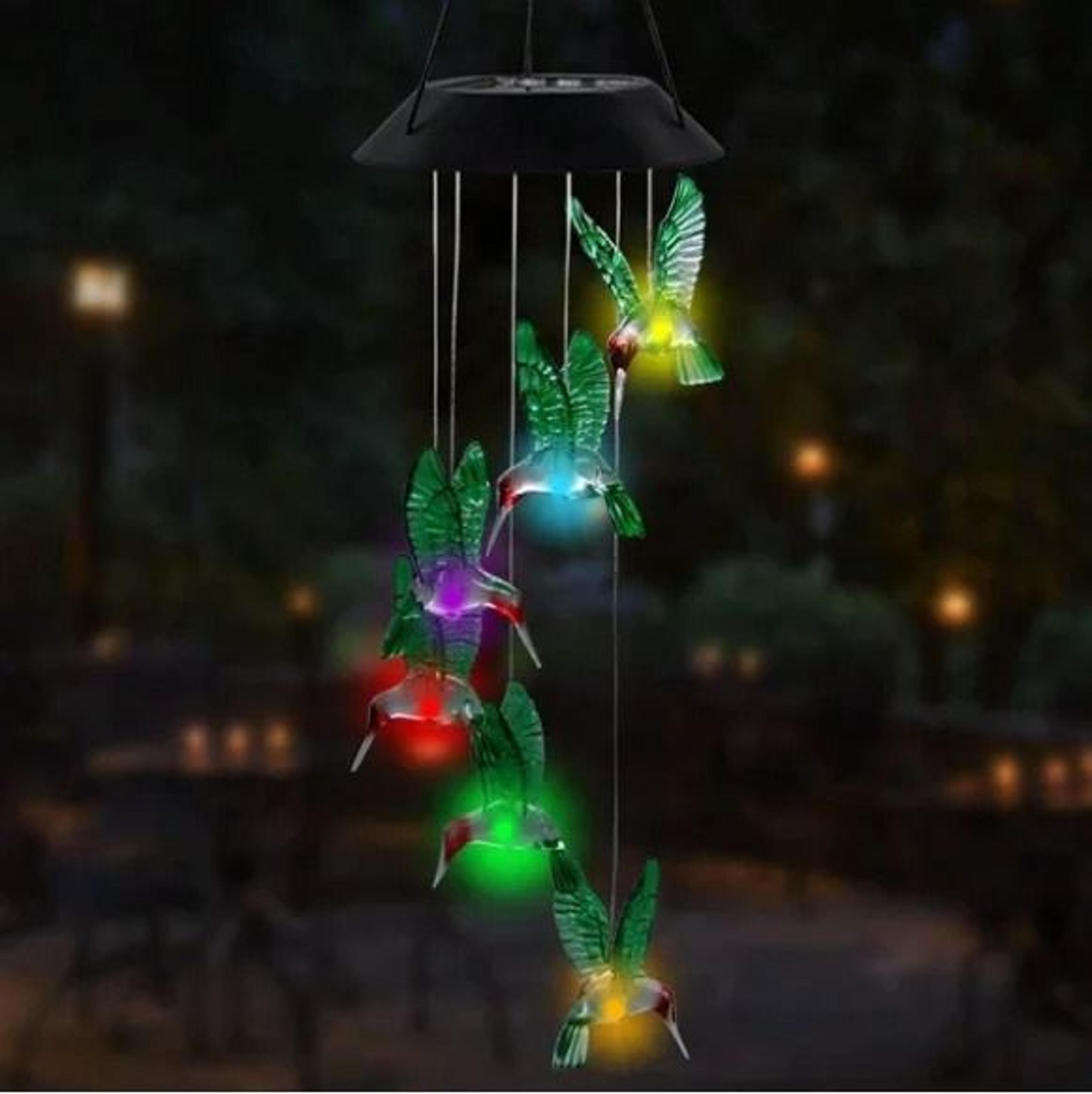 Solar Color Changing Wind Chimes With 6 LED Lights 10