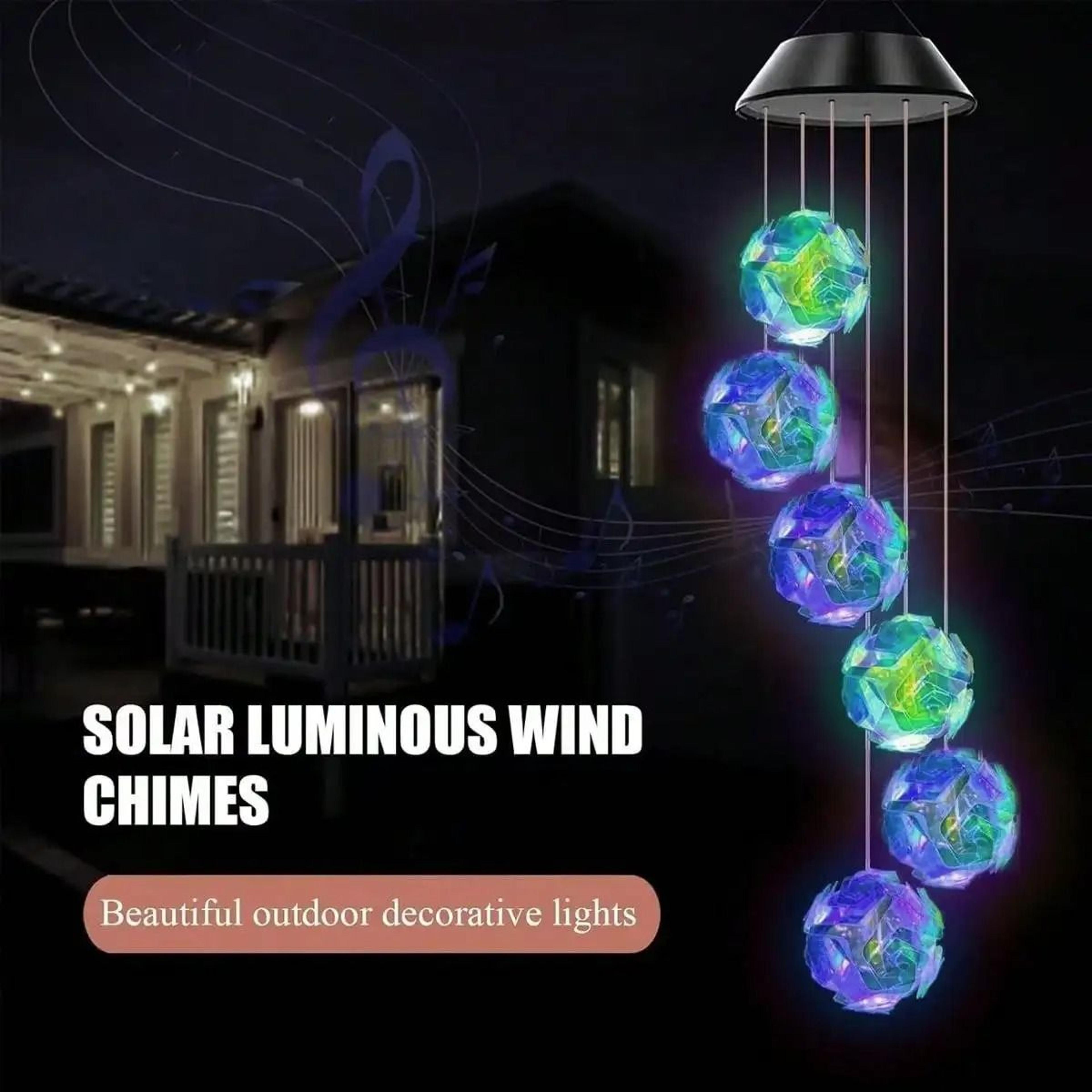 Solar Color Changing Wind Chimes With 6 LED Lights 9