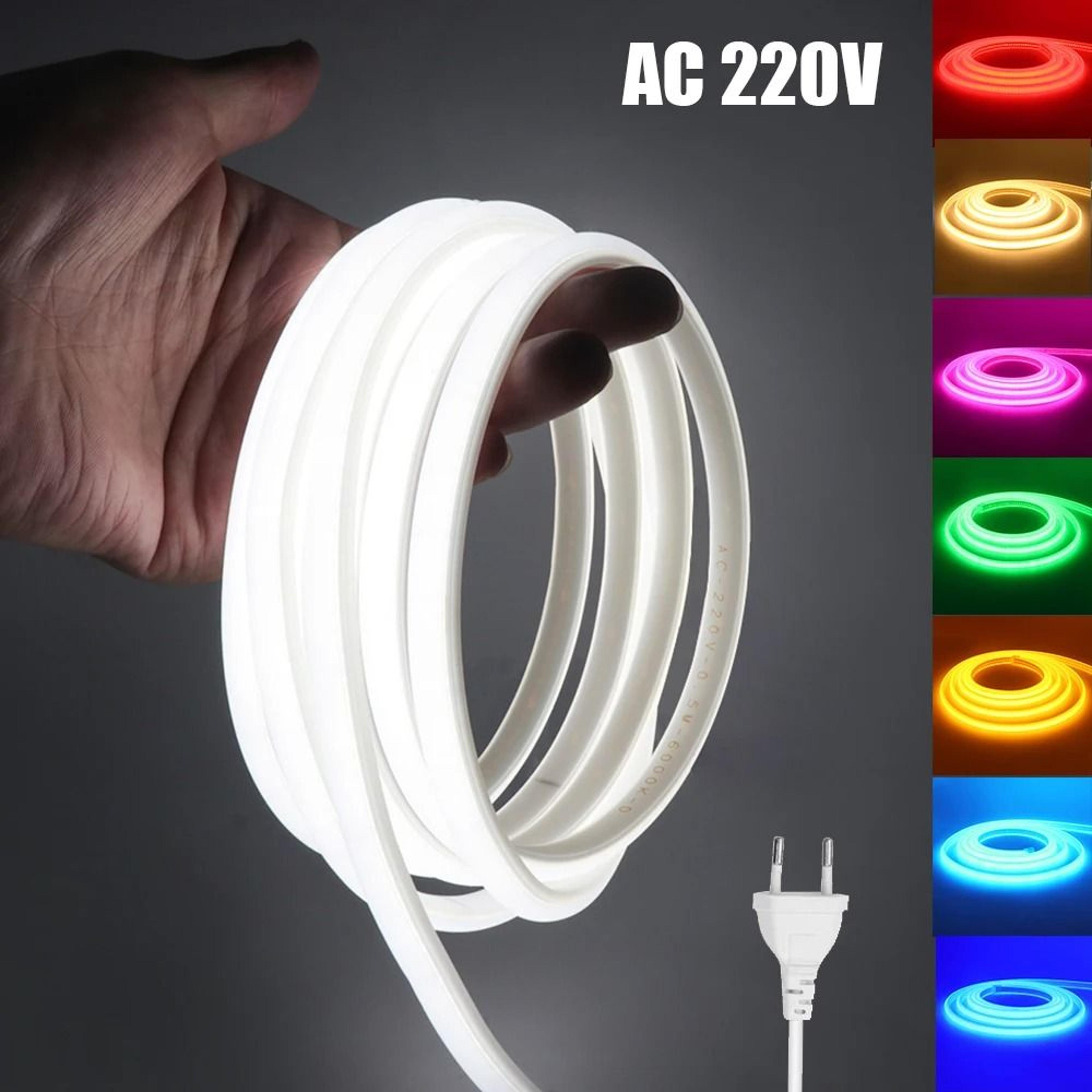 220v waterproof cob led strip flexible neon ribbon light
