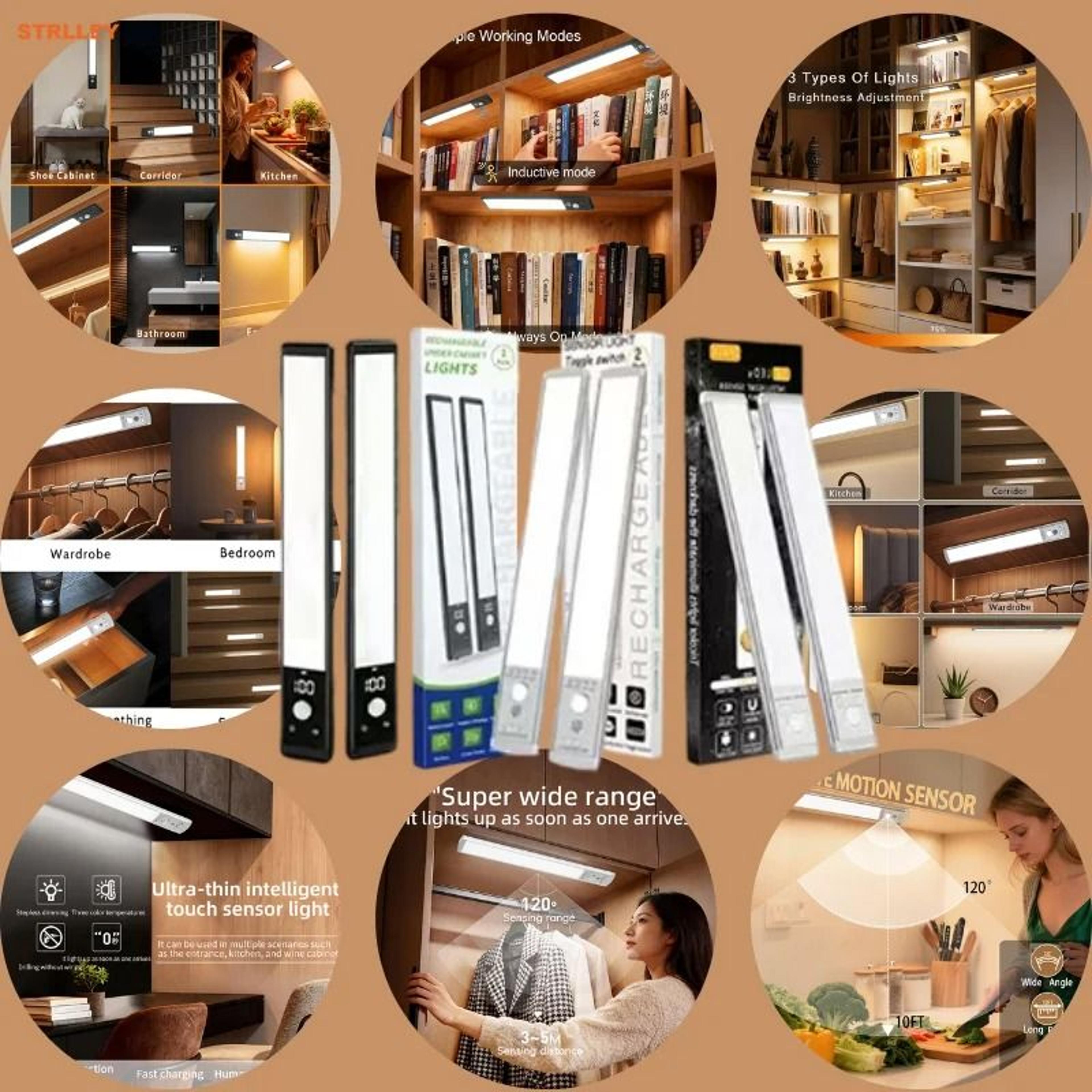 STRLLEY Motion Sensor Night Light Magnetic Wireless LED Lamp 23