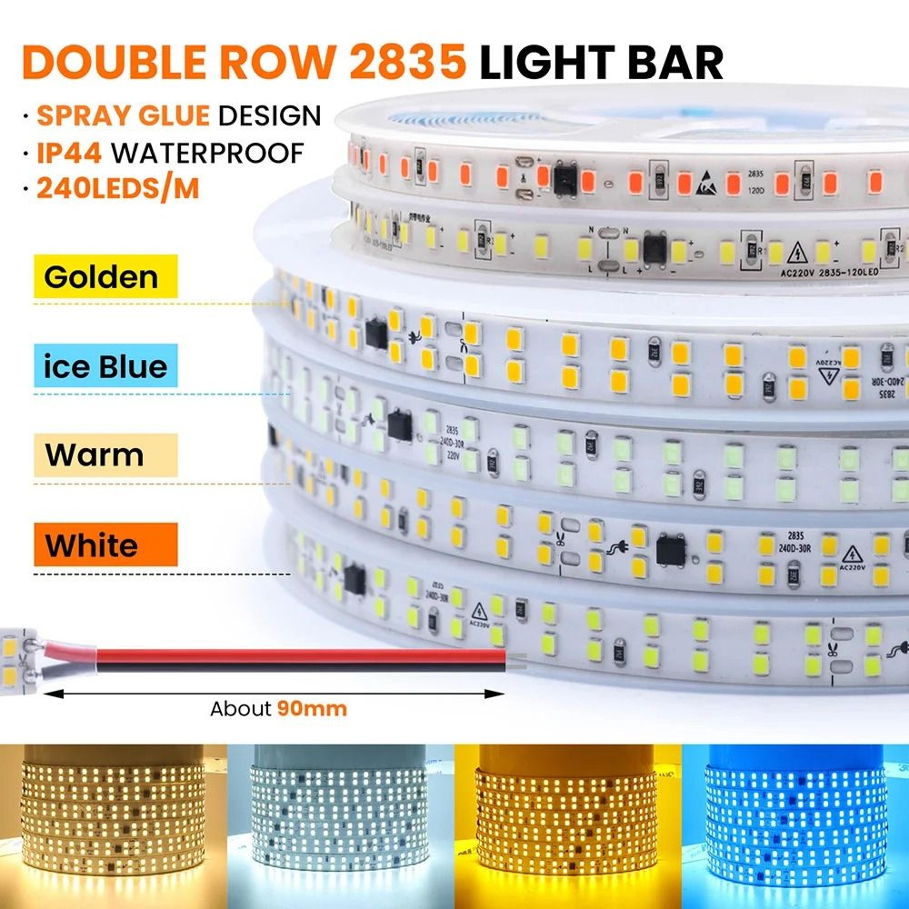 220v waterproof led strip light 120/240led flexible ribbon