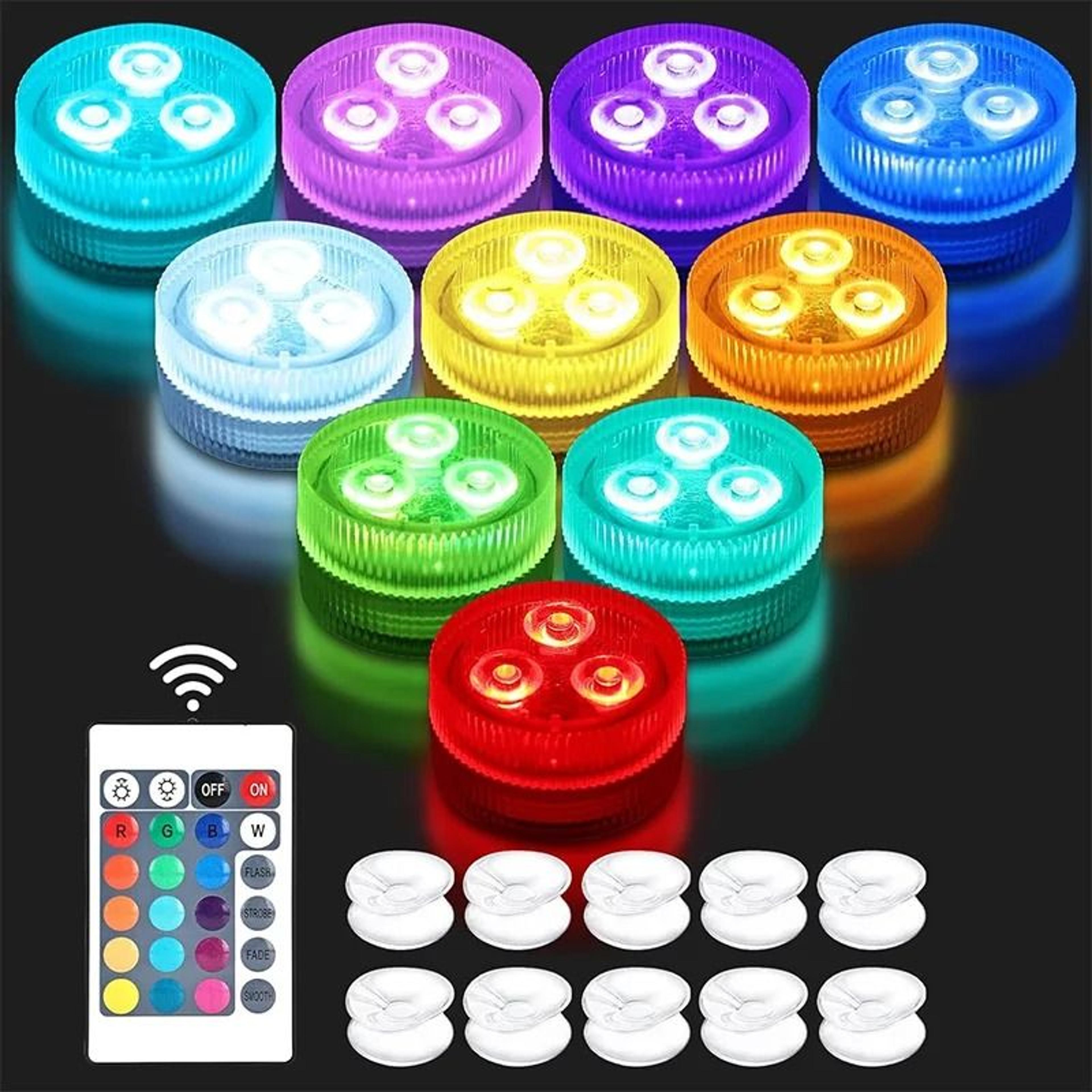 Waterproof Submersible RGB LED Lights With Remote Control 14