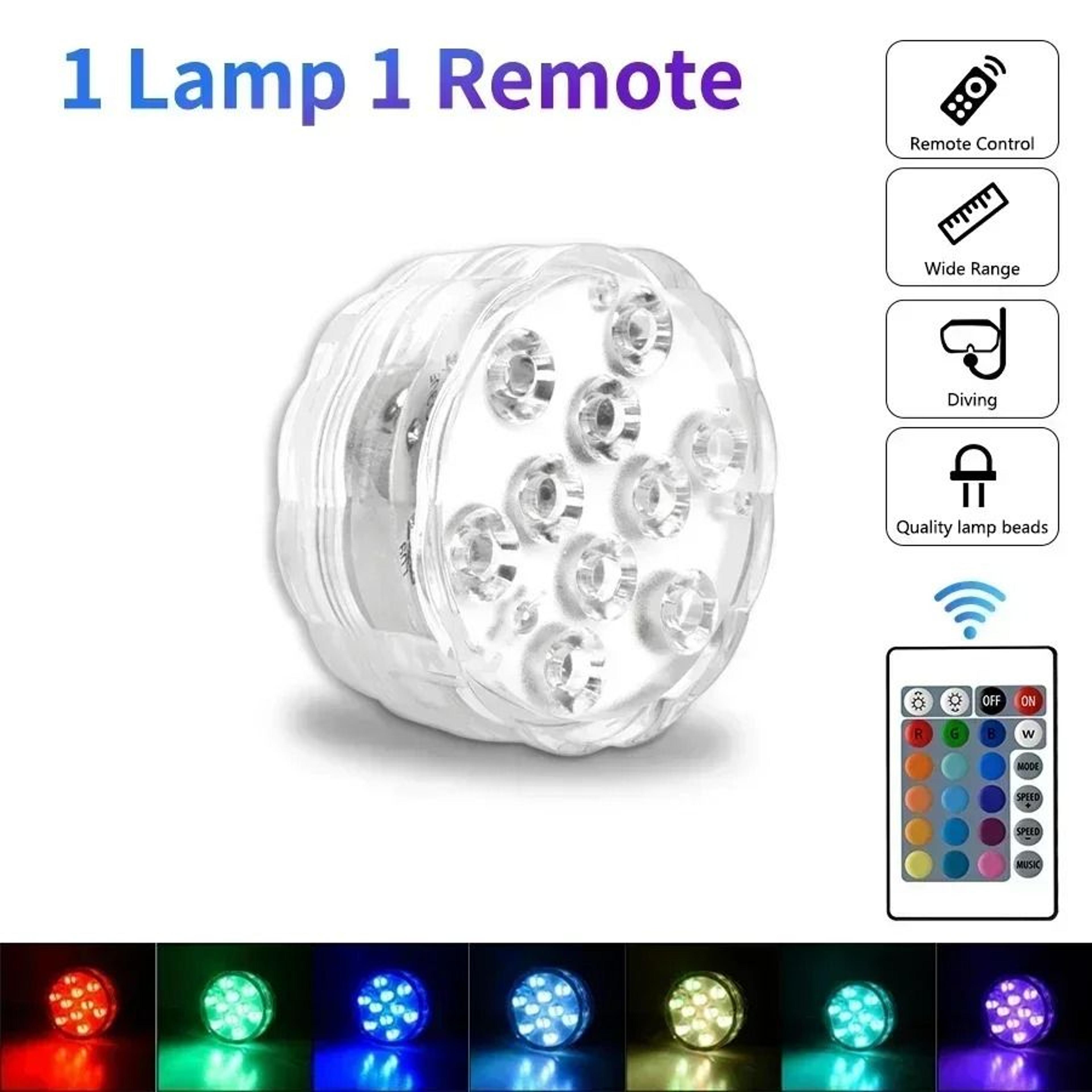 16Color Submersible LED Lights With Remote Control 4