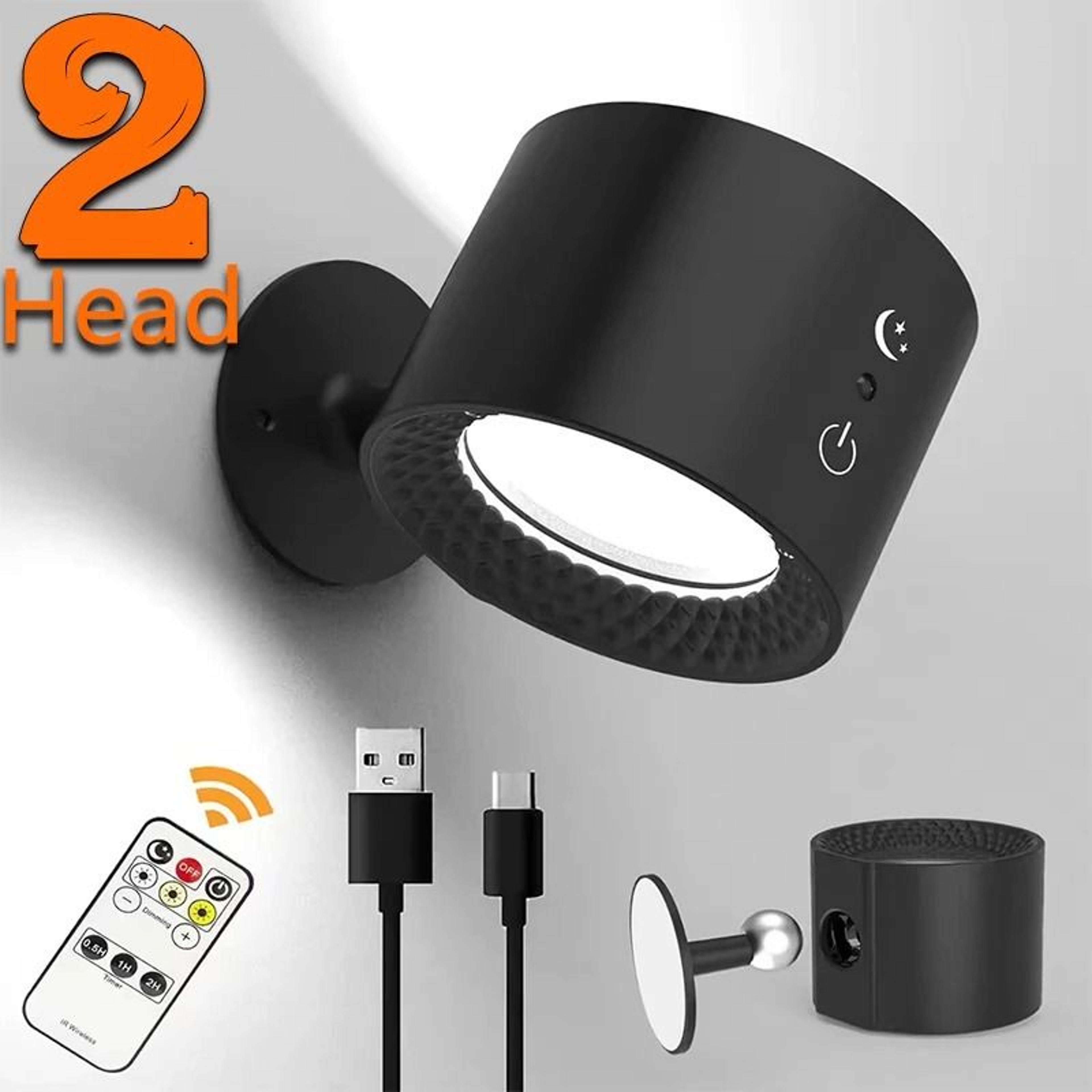 DoubleHead Magnetic Wall Light With Remote And 360 Rotation 0