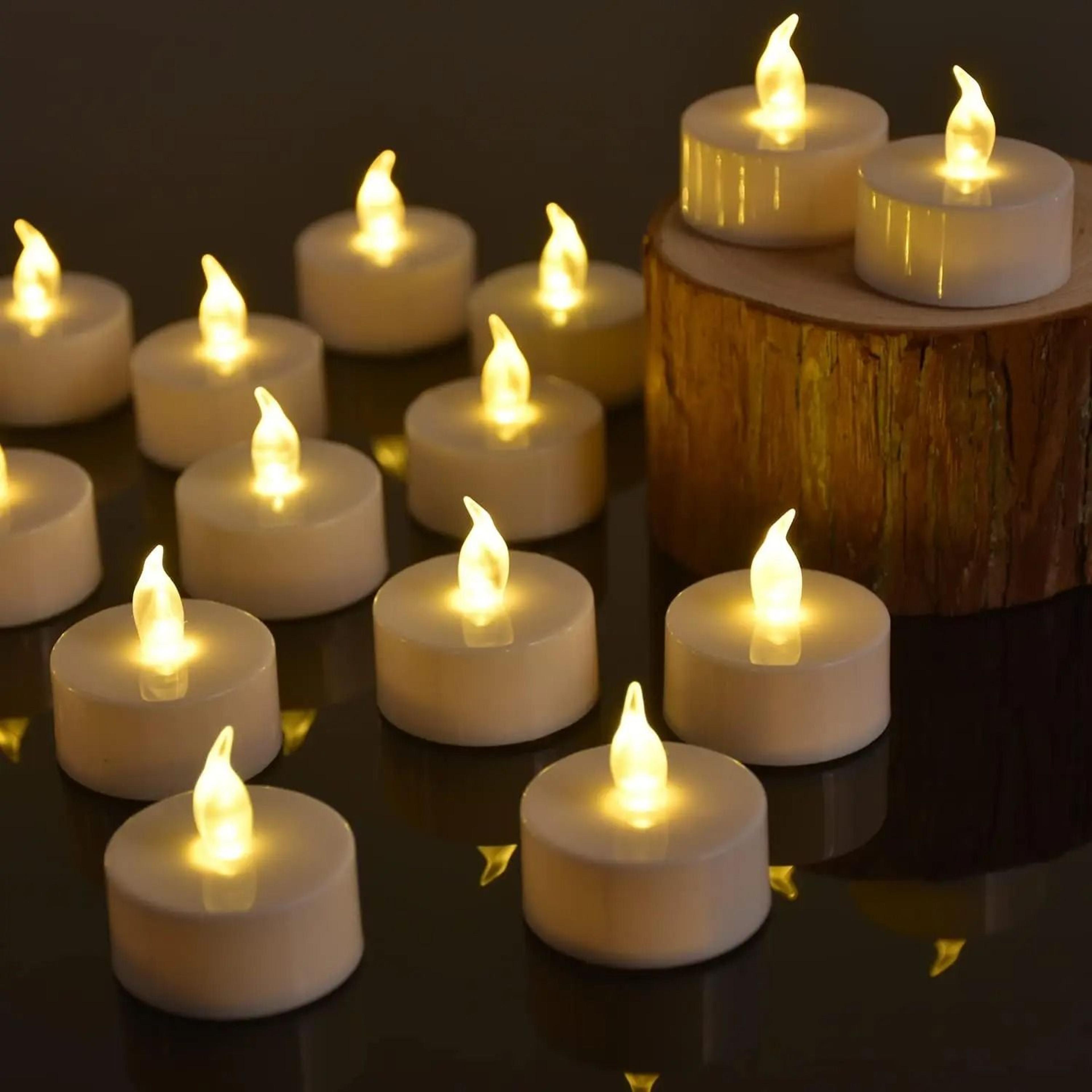 12–96pcs flameless led tea lights warm white wishing candles