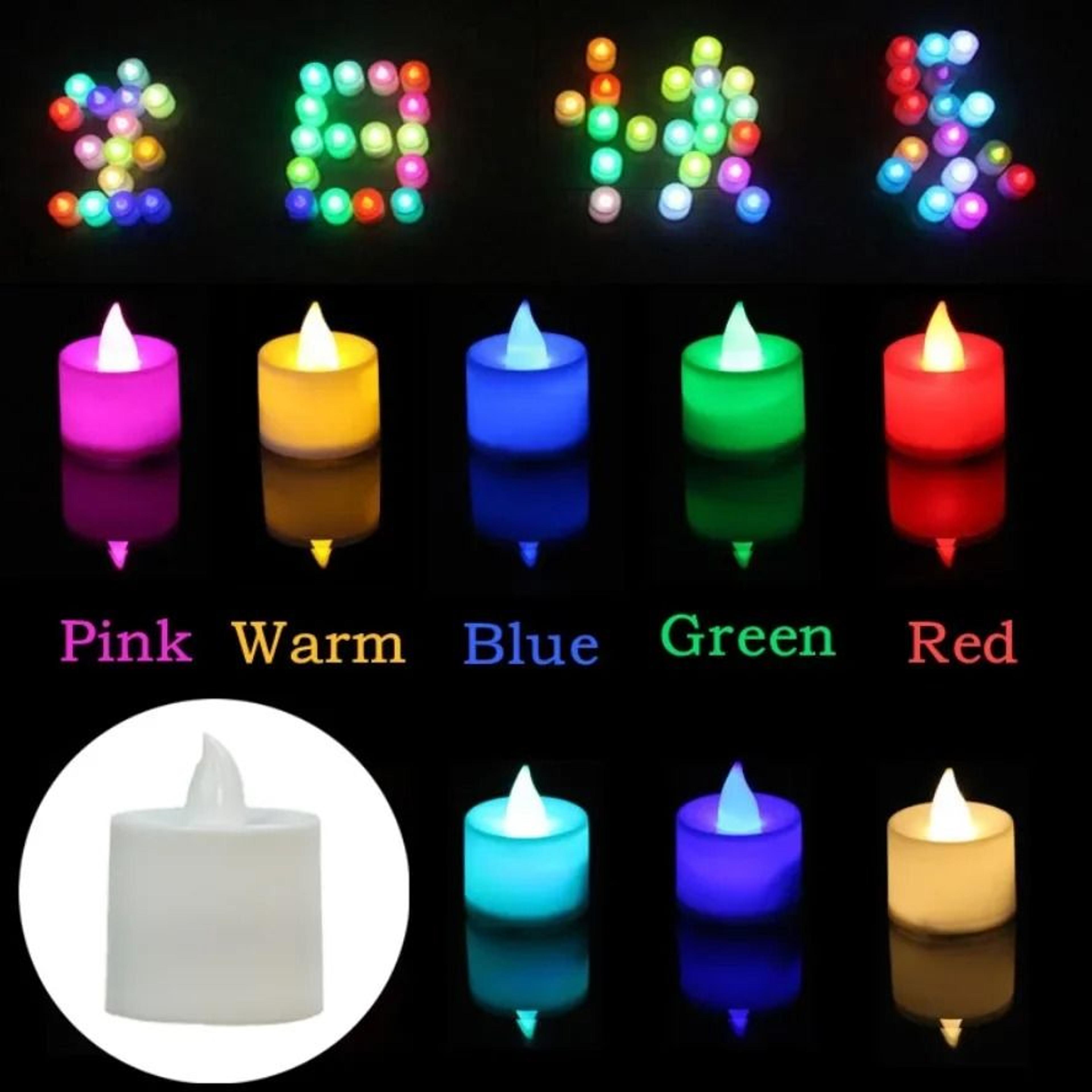 50pcs colorful led tea light candles battery operated flameless decor