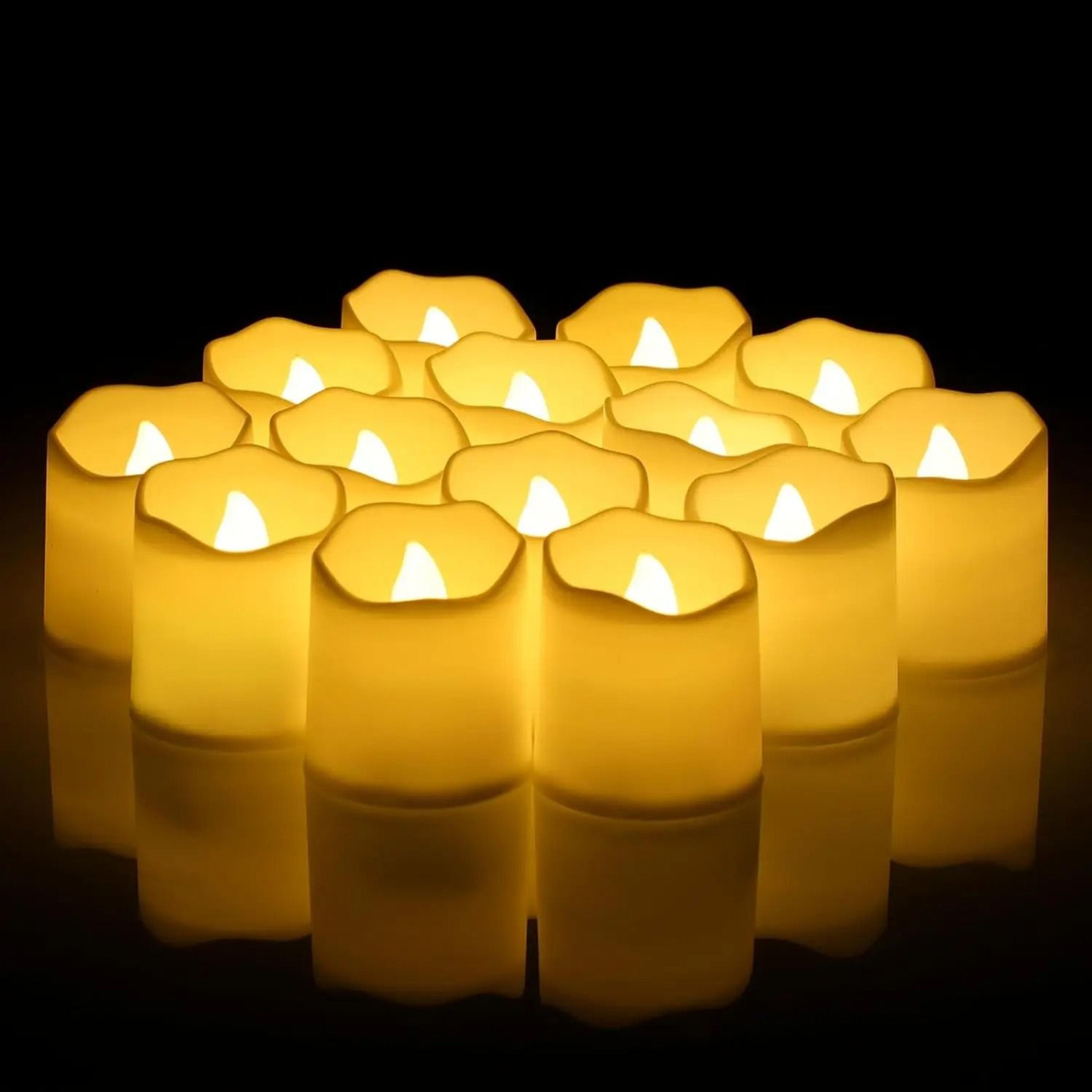 24pcs flameless led tea lights warm white wishing candles