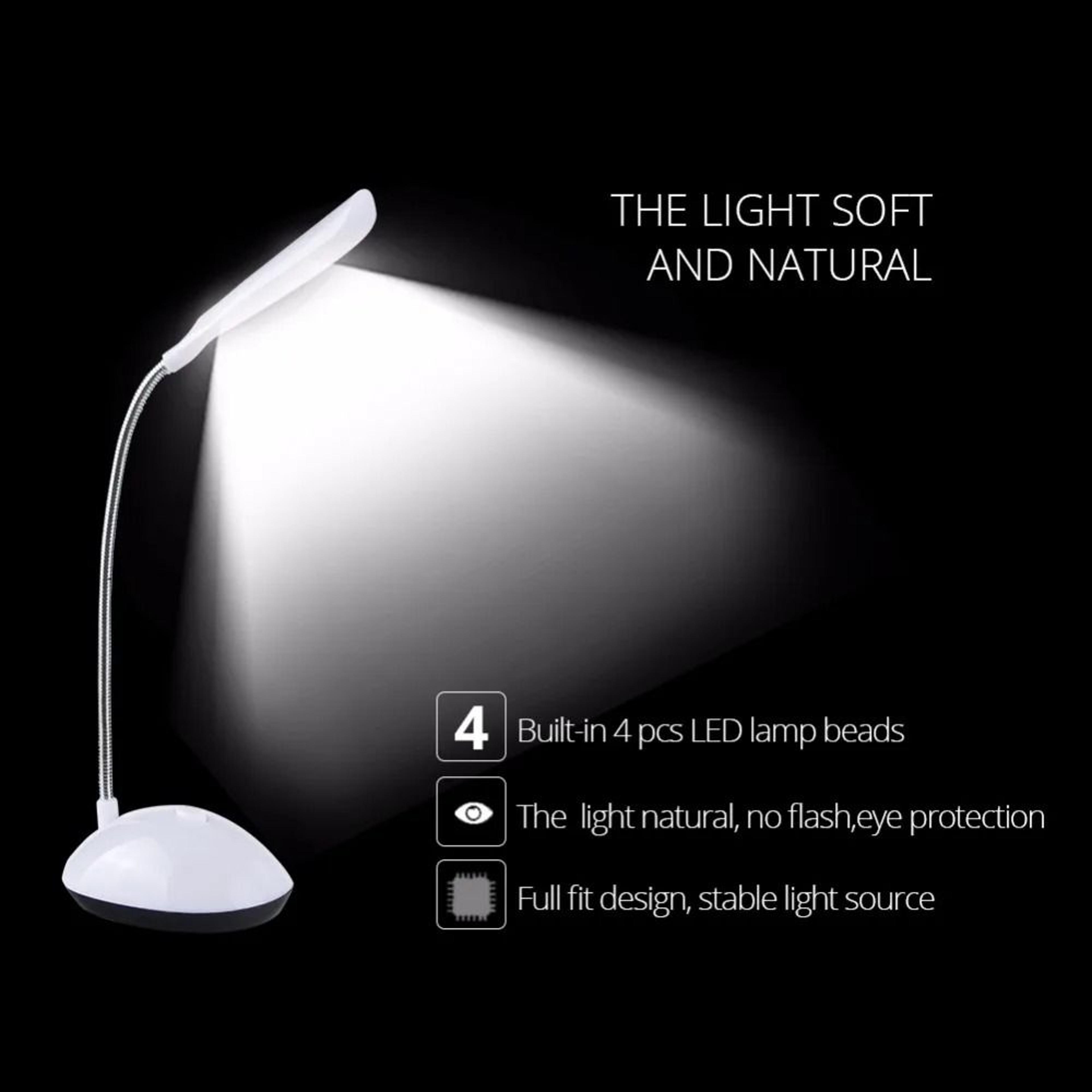 Mini LED Desk Lamp AAA Battery Powered Flexible Study Light 9