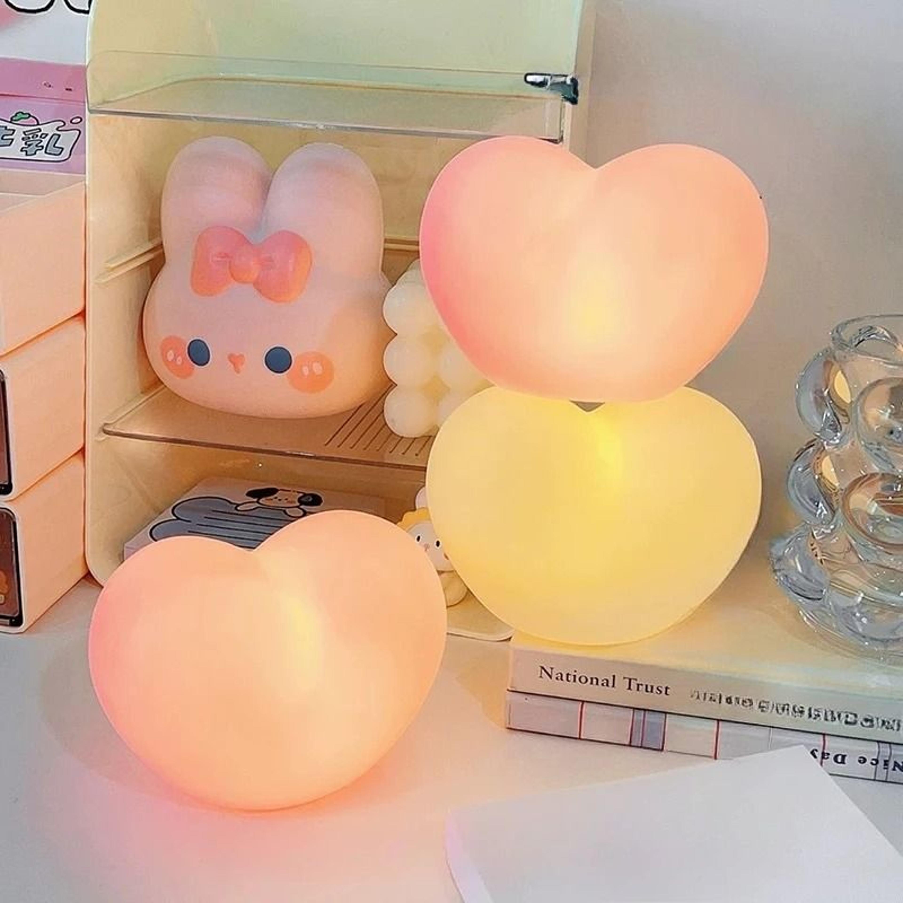 2PCS 3D Love Heart LED Lamp Battery Powered Romantic Decor Light 0