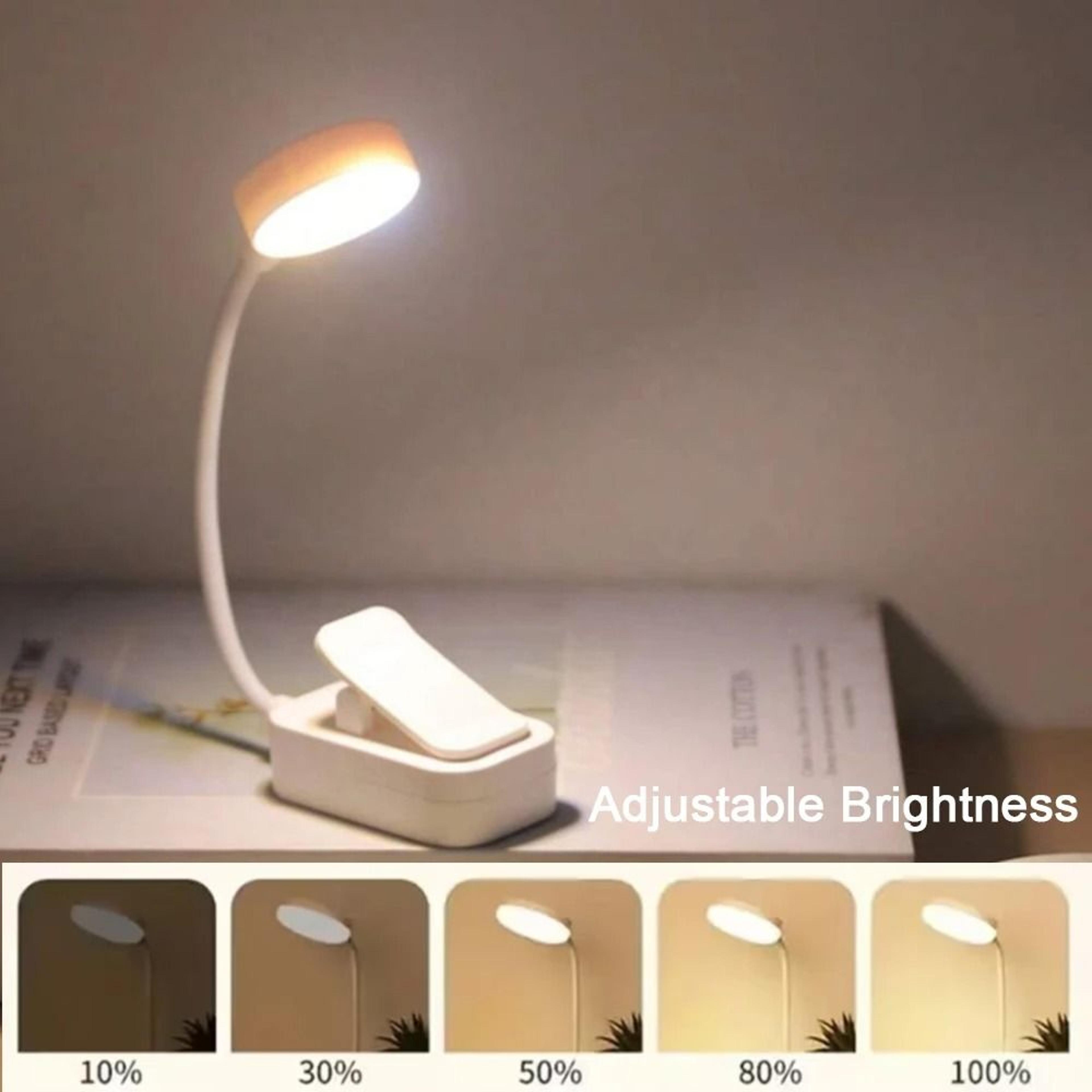 Runto Clip On Book Light 3 Color Stepless Dimmable Reading Lamp 4