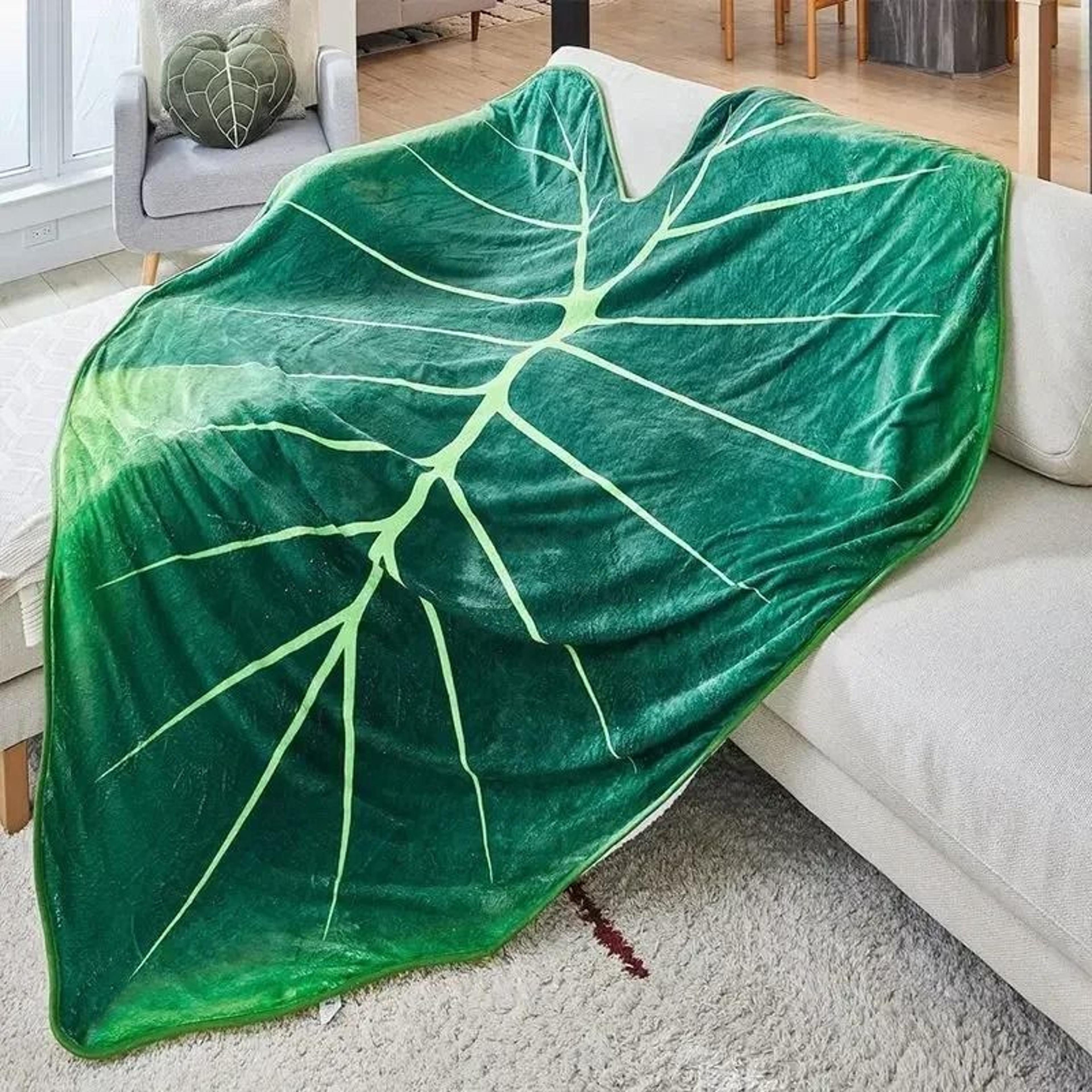Giant Gloriosum Leaf Blanket Soft Plant Throw Blanket 4